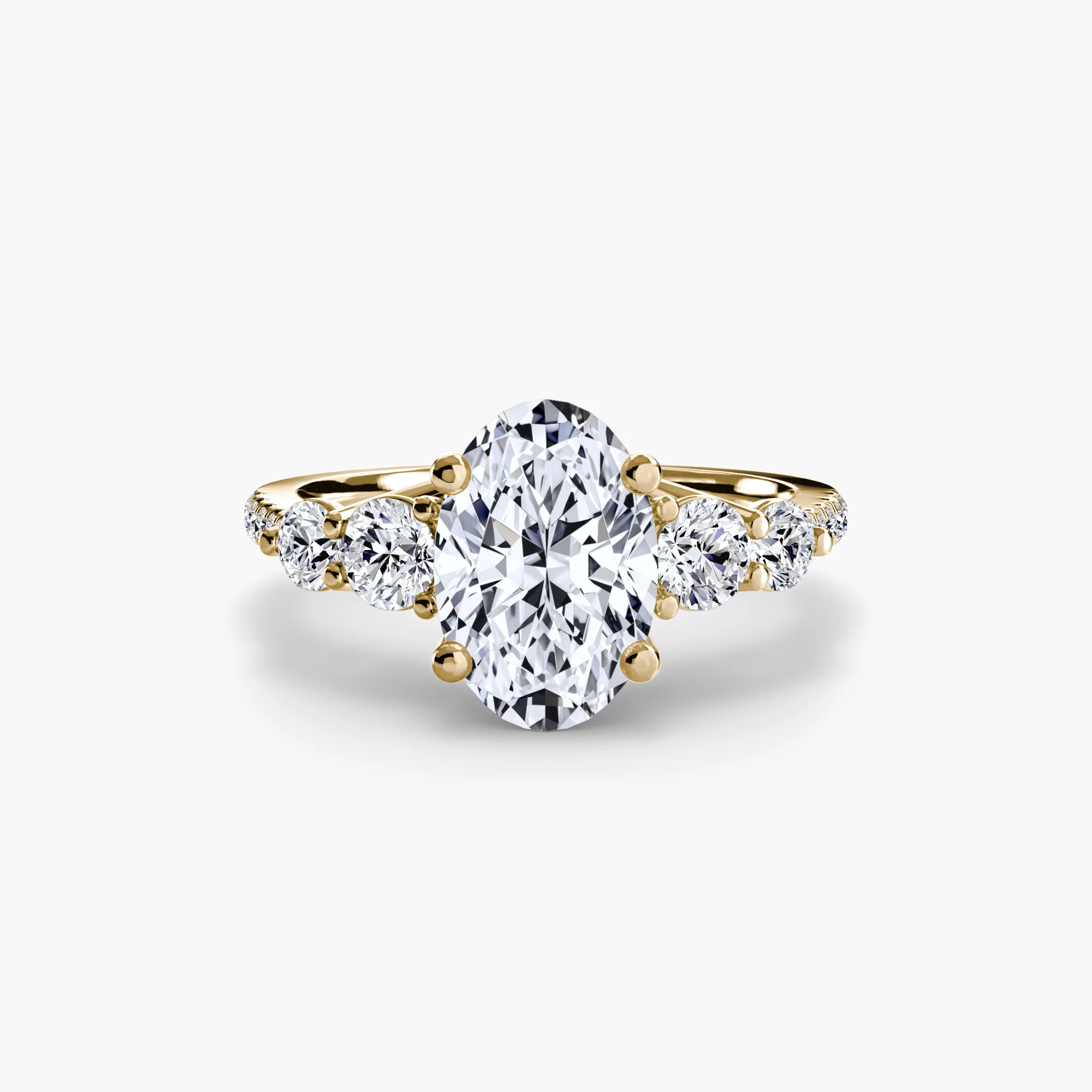 Five Stone Ring with Pavé Band - Image 15