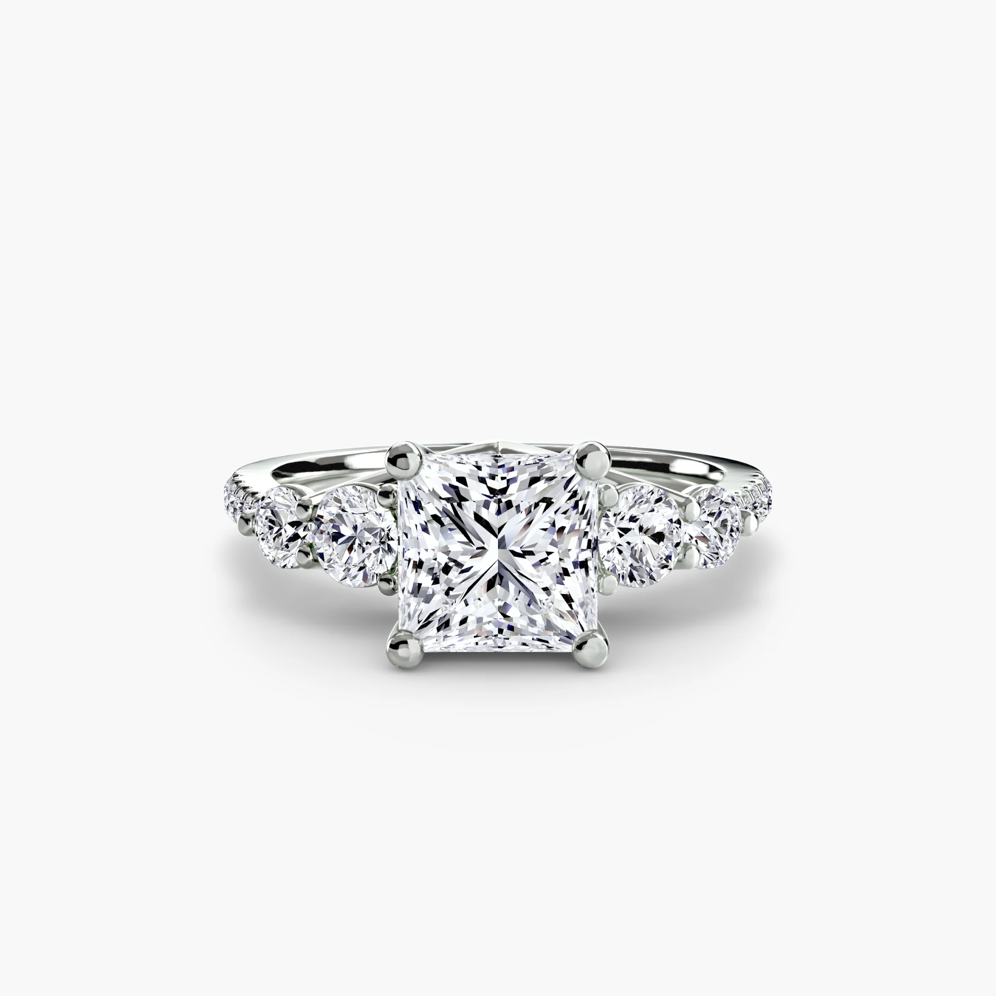 Five Stone Ring with Pavé Band - Image 3