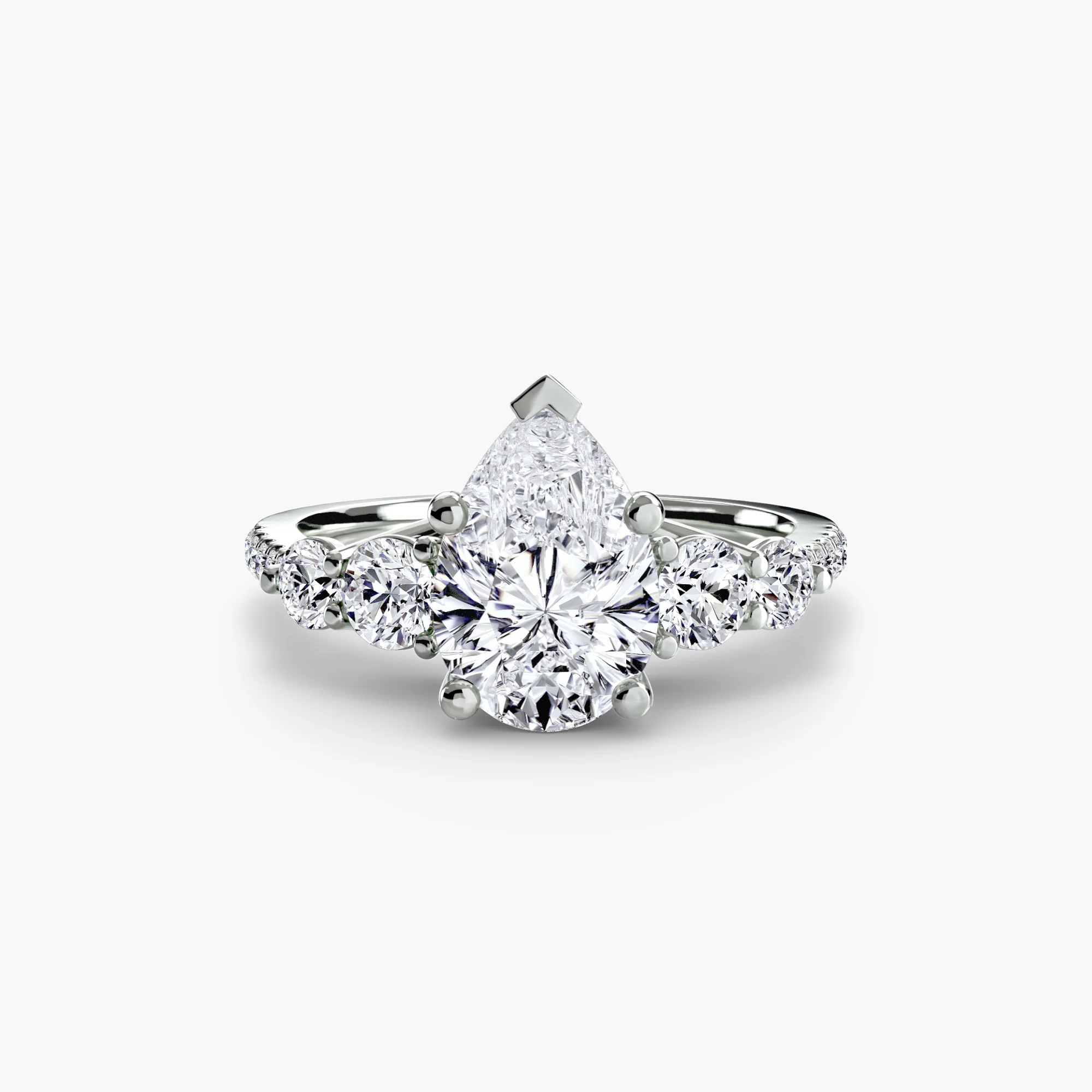 Five Stone Ring with Pavé Band - Image 36