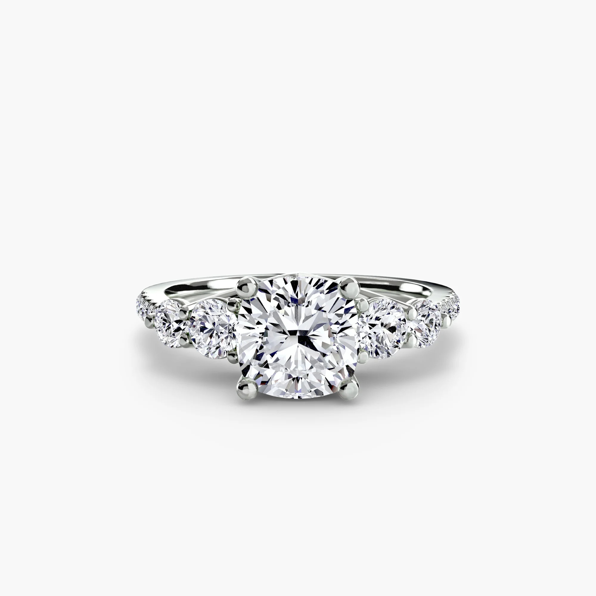 Five Stone Ring with Pavé Band - Image 4