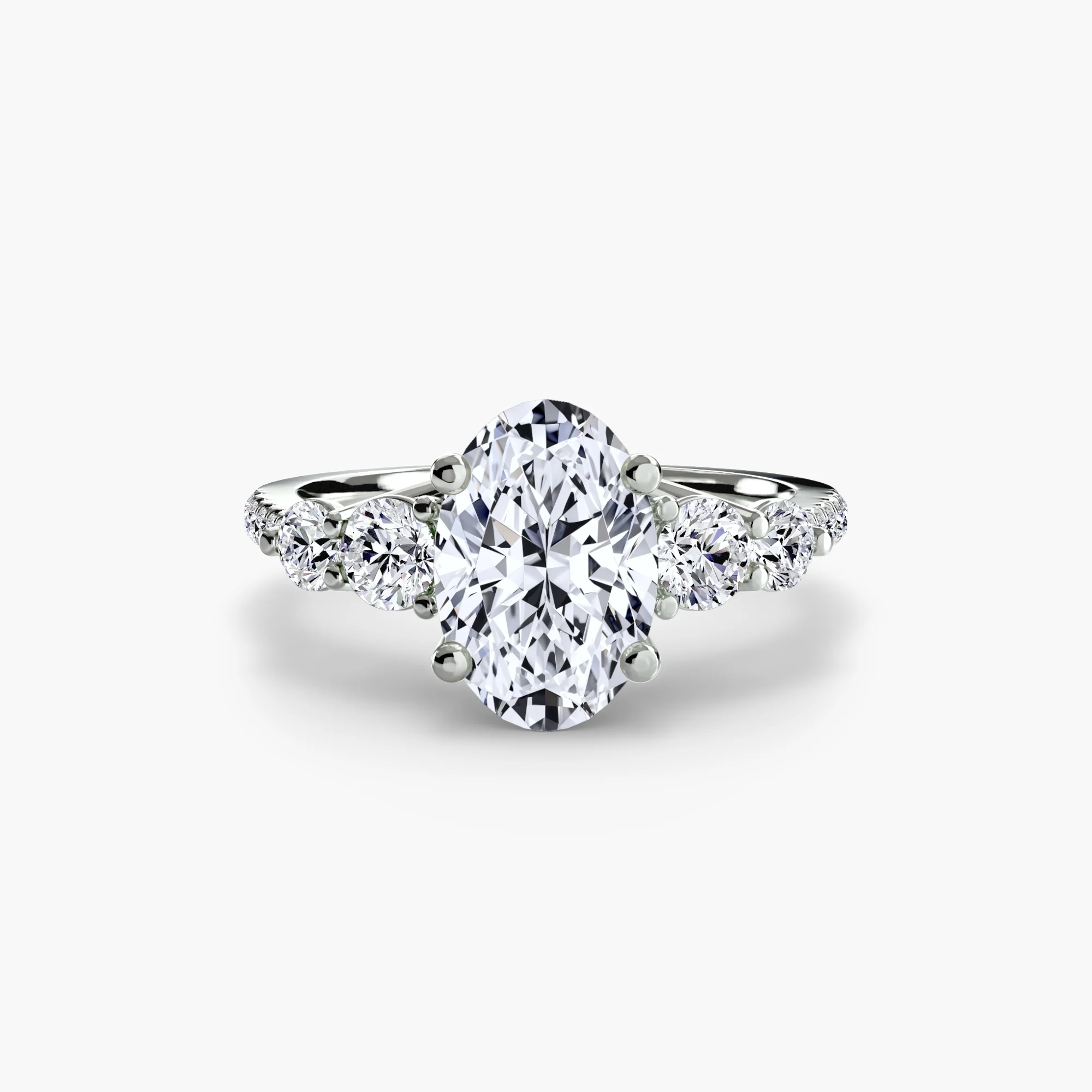 Five Stone Ring with Pavé Band - Image 5