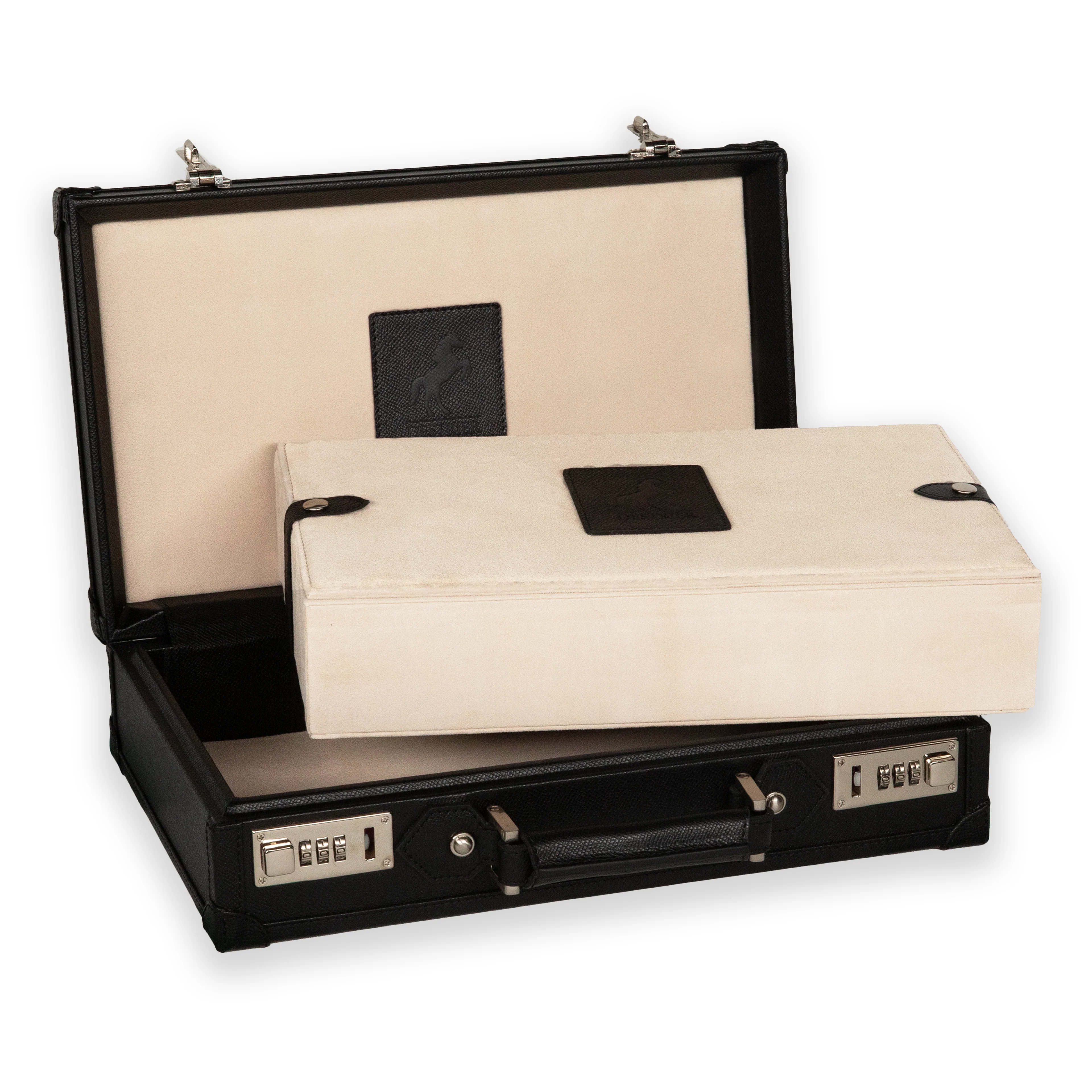 Honoré Ten Piece Watch Trunk | Black/Cream - Image 5