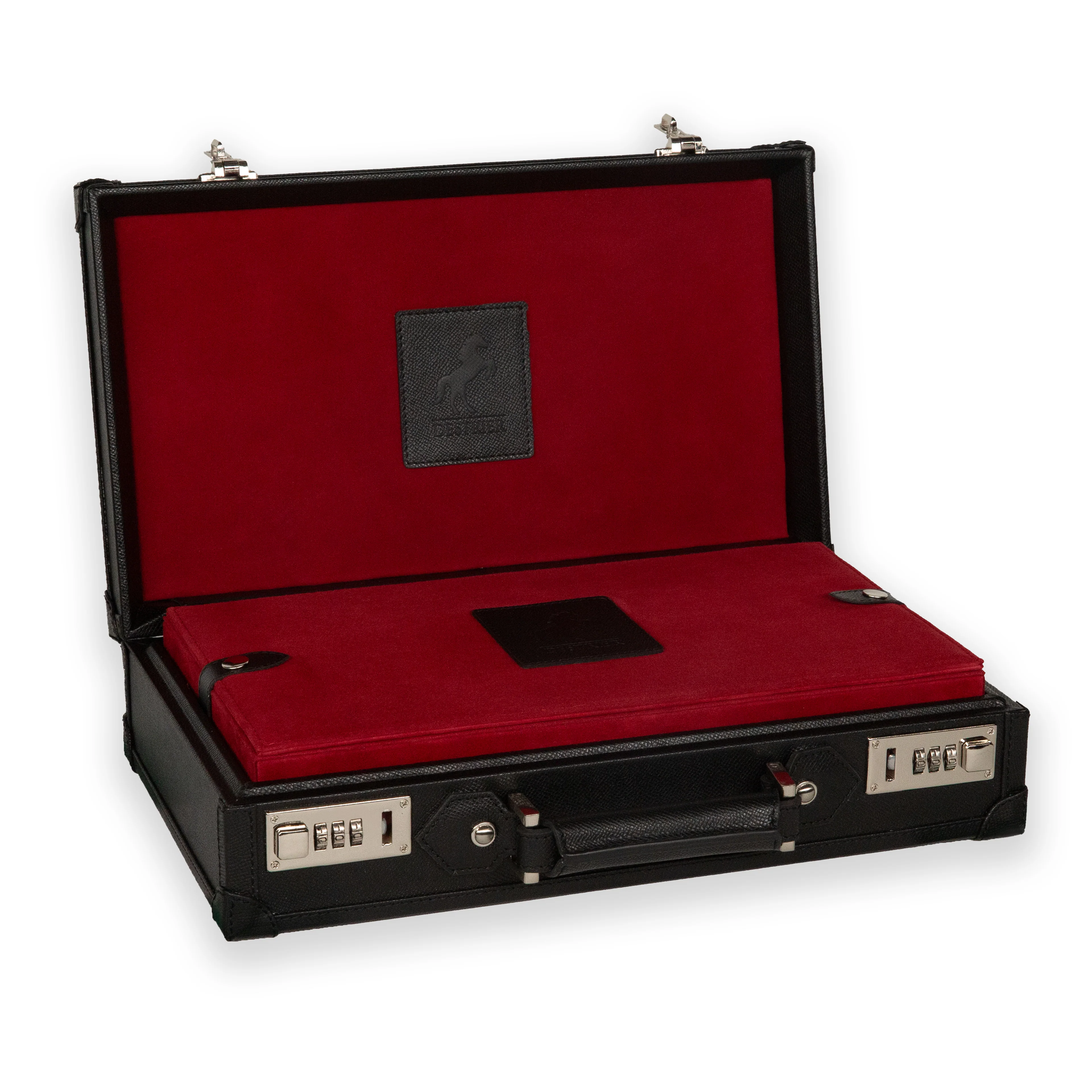 Honoré Ten Piece Watch Trunk | Black/Crimson - Image 4