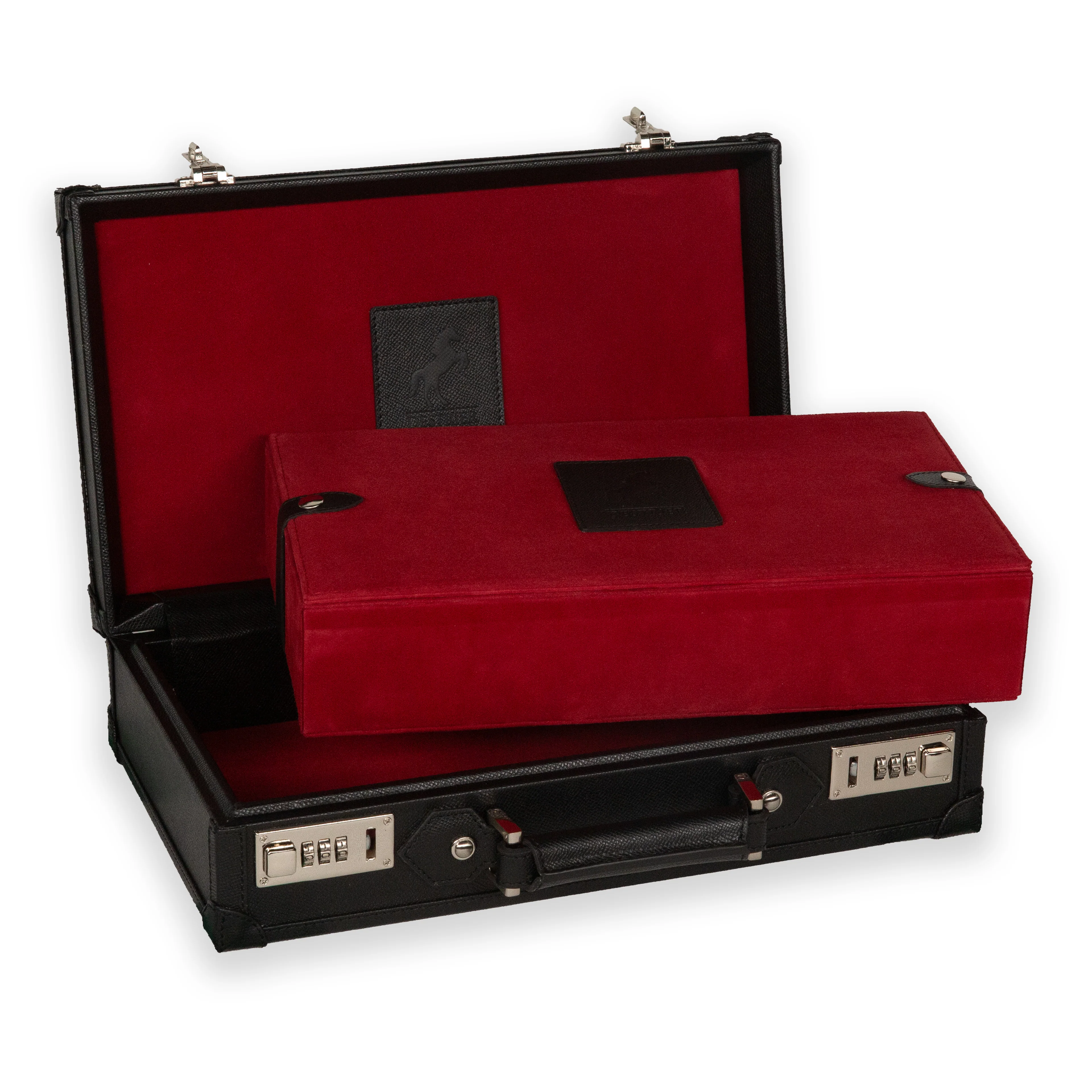 Honoré Ten Piece Watch Trunk | Black/Crimson - Image 5