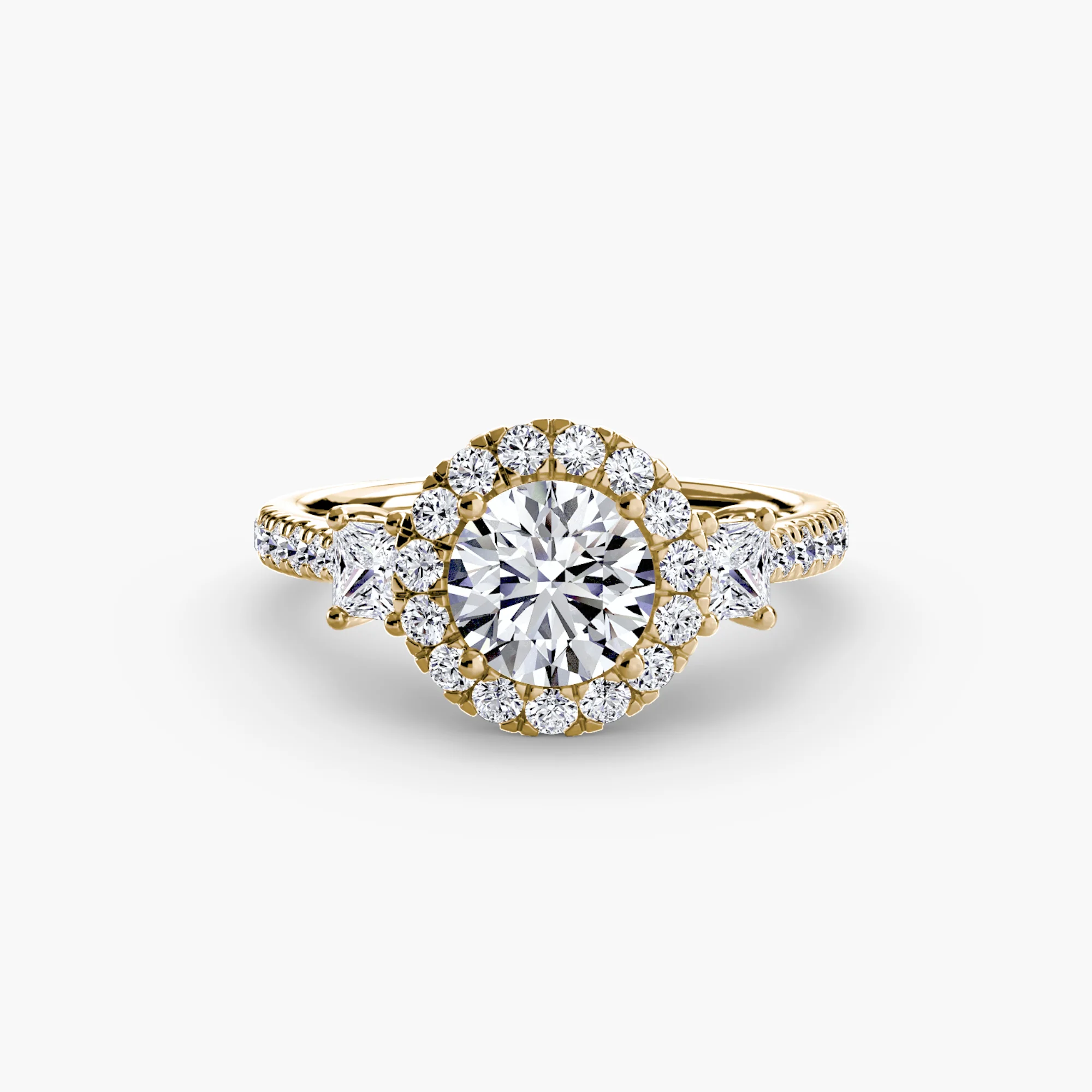 Three-Stone Ring with Halo 2 - Image 12