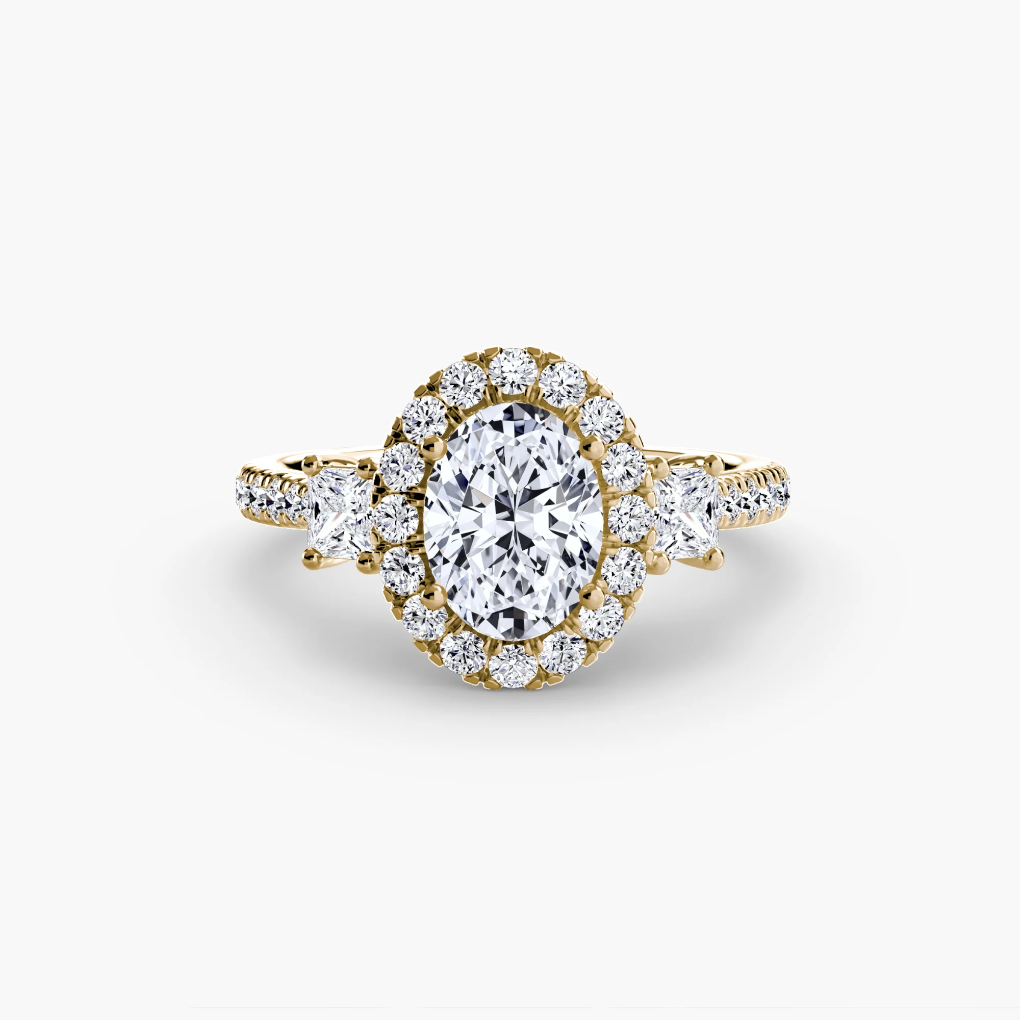 Three-Stone Ring with Halo 2 - Image 15