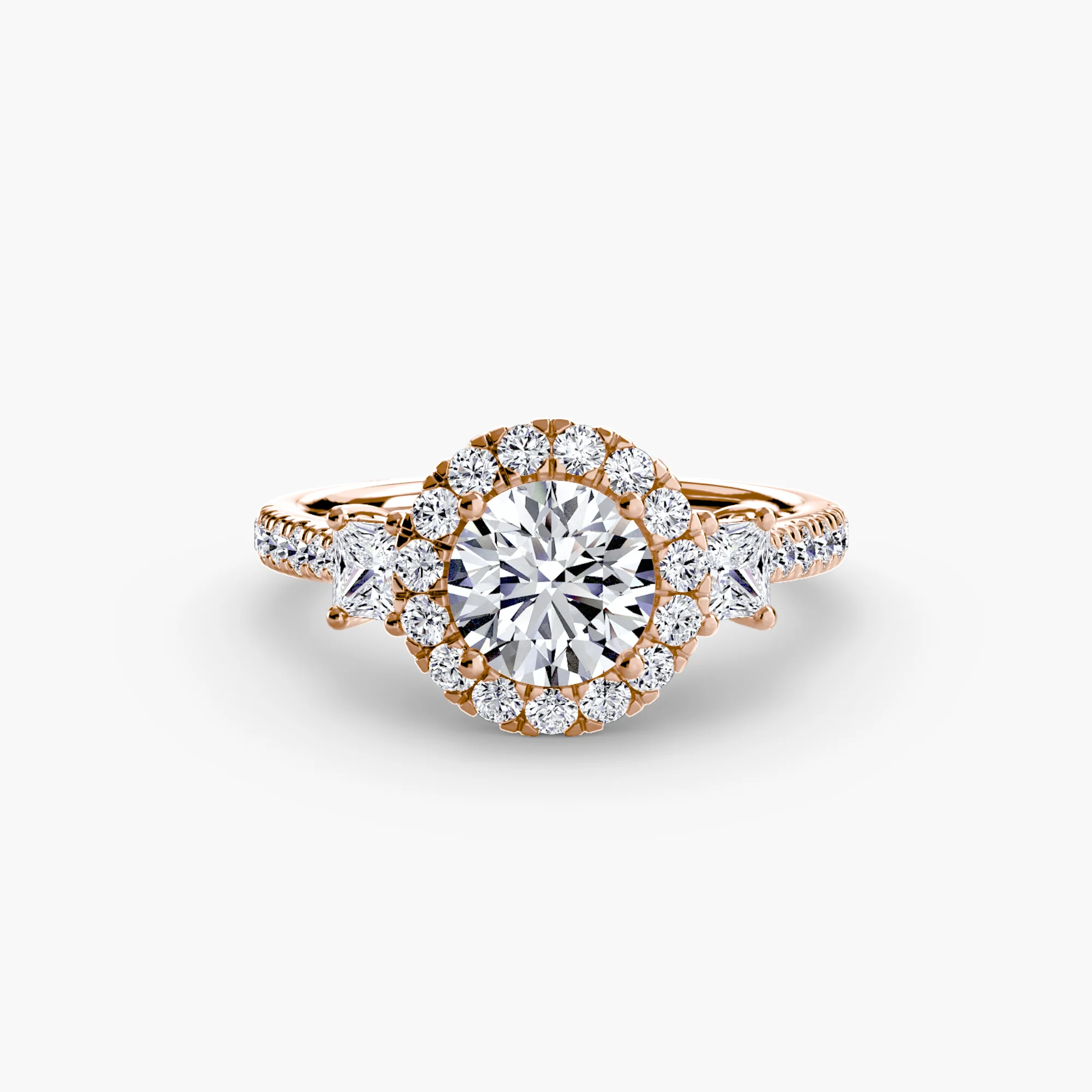 Three-Stone Ring with Halo 2 - Image 22