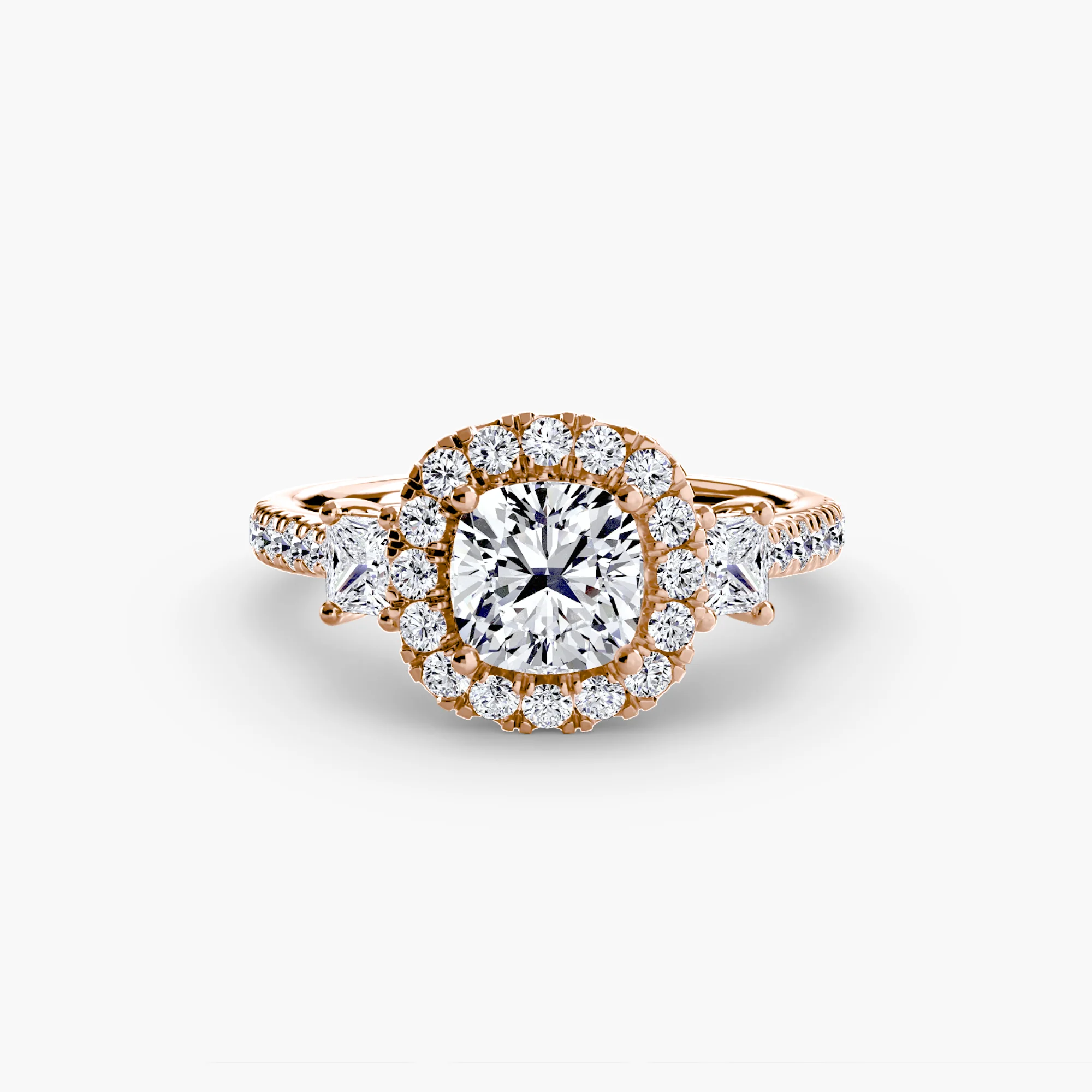 Three-Stone Ring with Halo 2 - Image 24