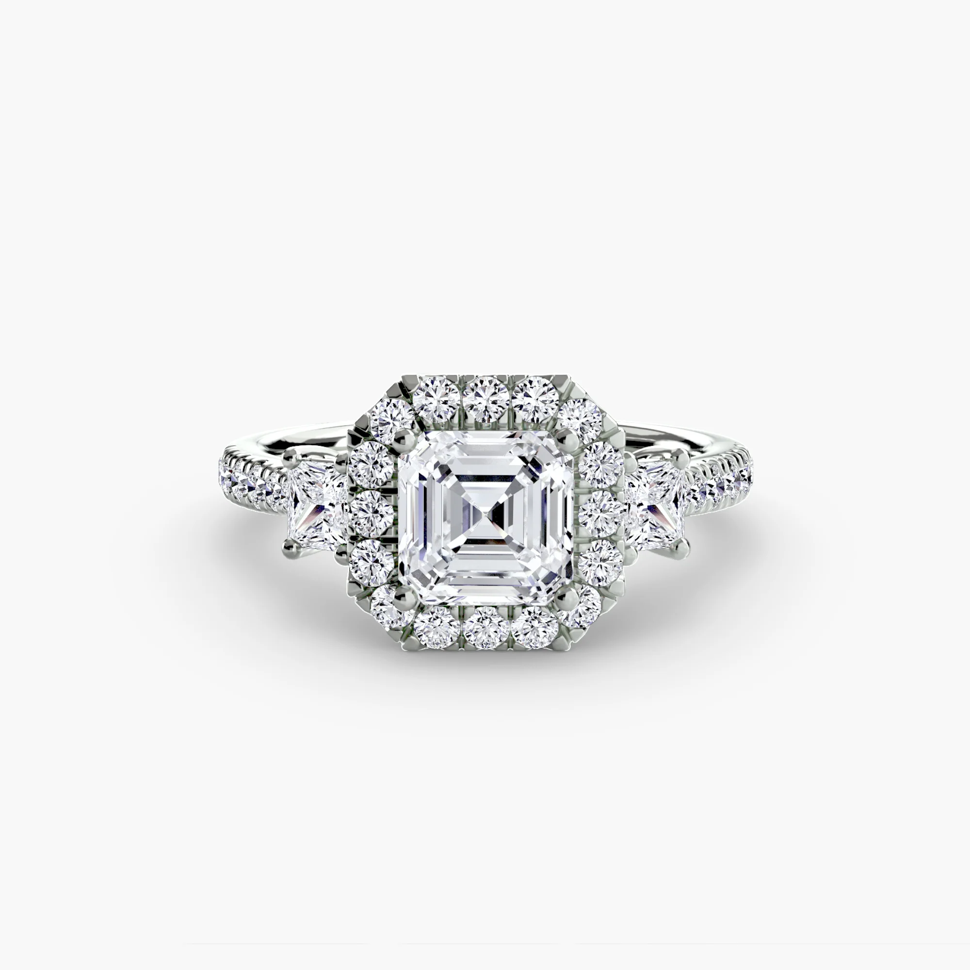 Three-Stone Ring with Halo 2 - Image 40