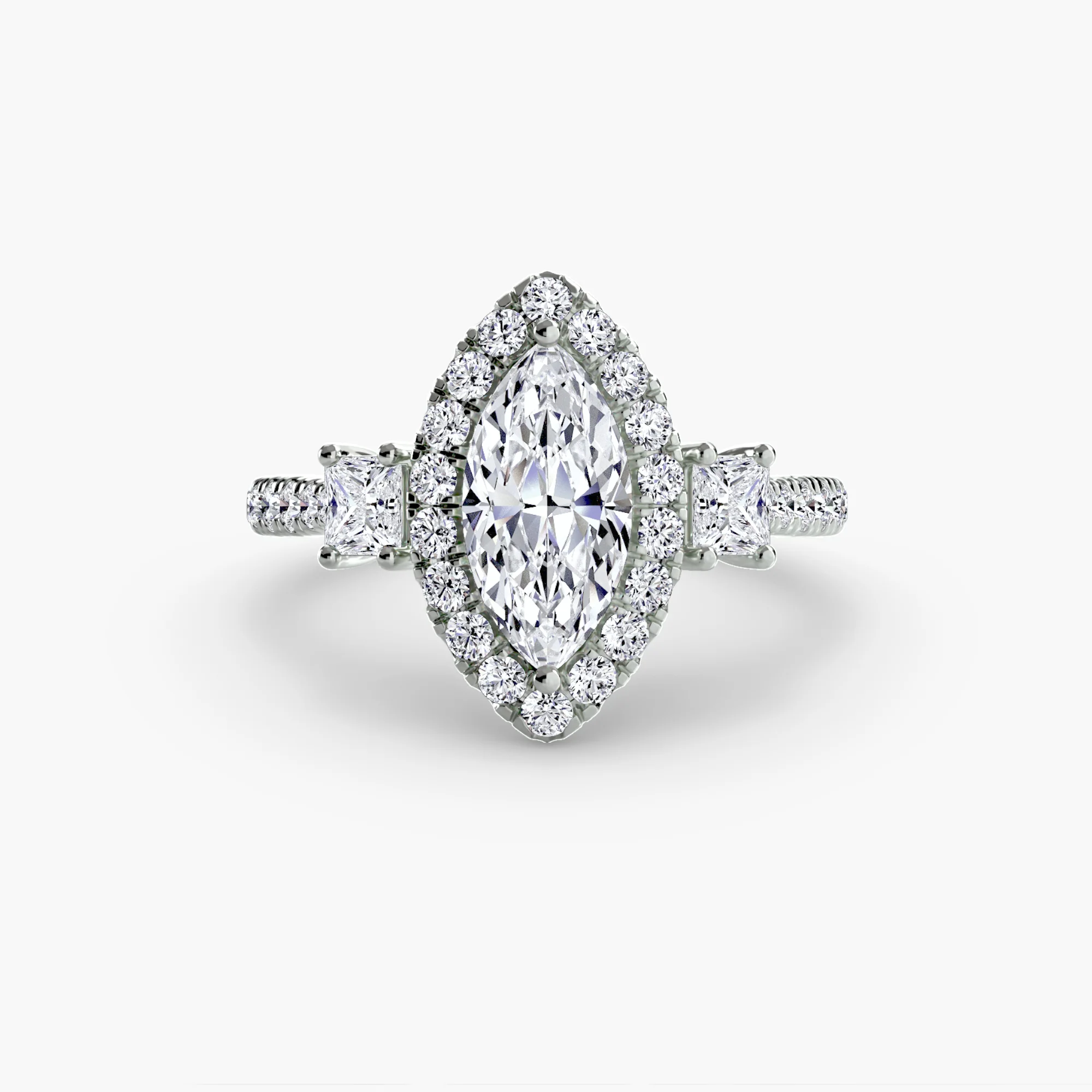 Three-Stone Ring with Halo 2 - Image 41