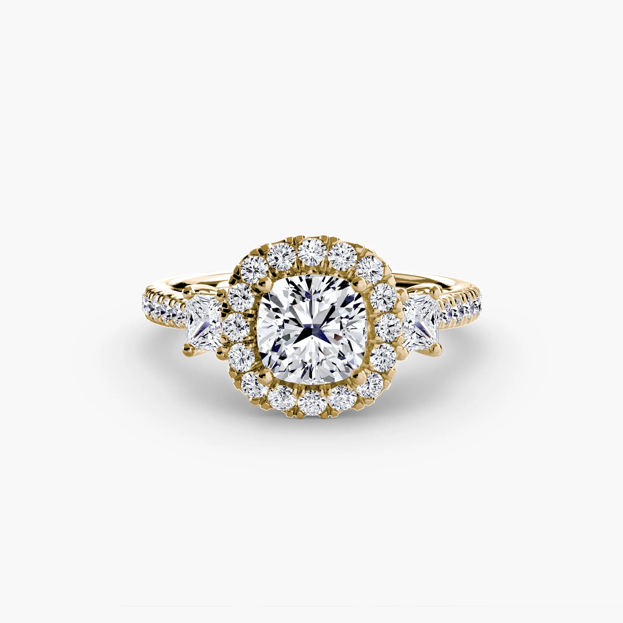 Three-Stone Ring with Halo 2 - Image 44