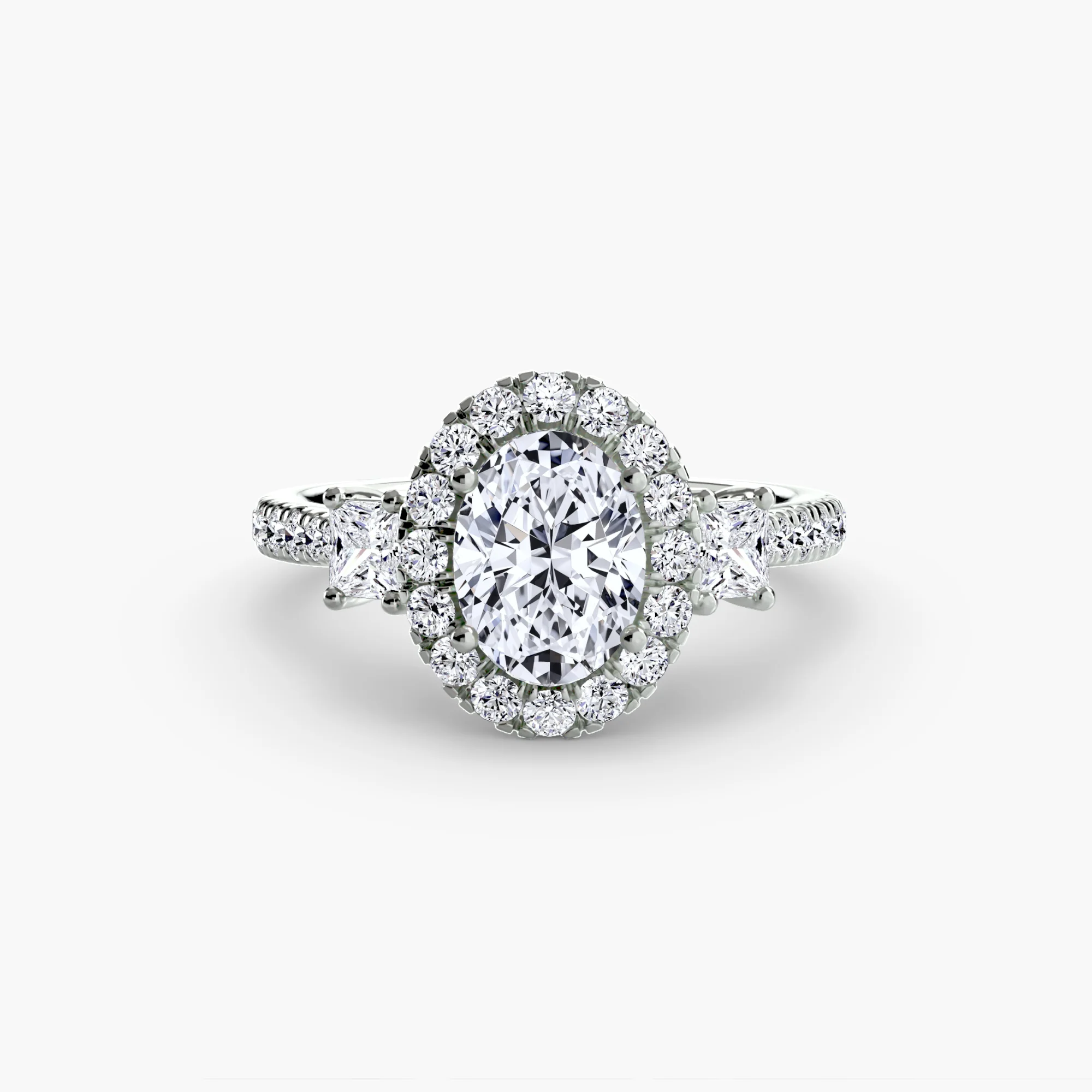 Three-Stone Ring with Halo 2 - Image 5