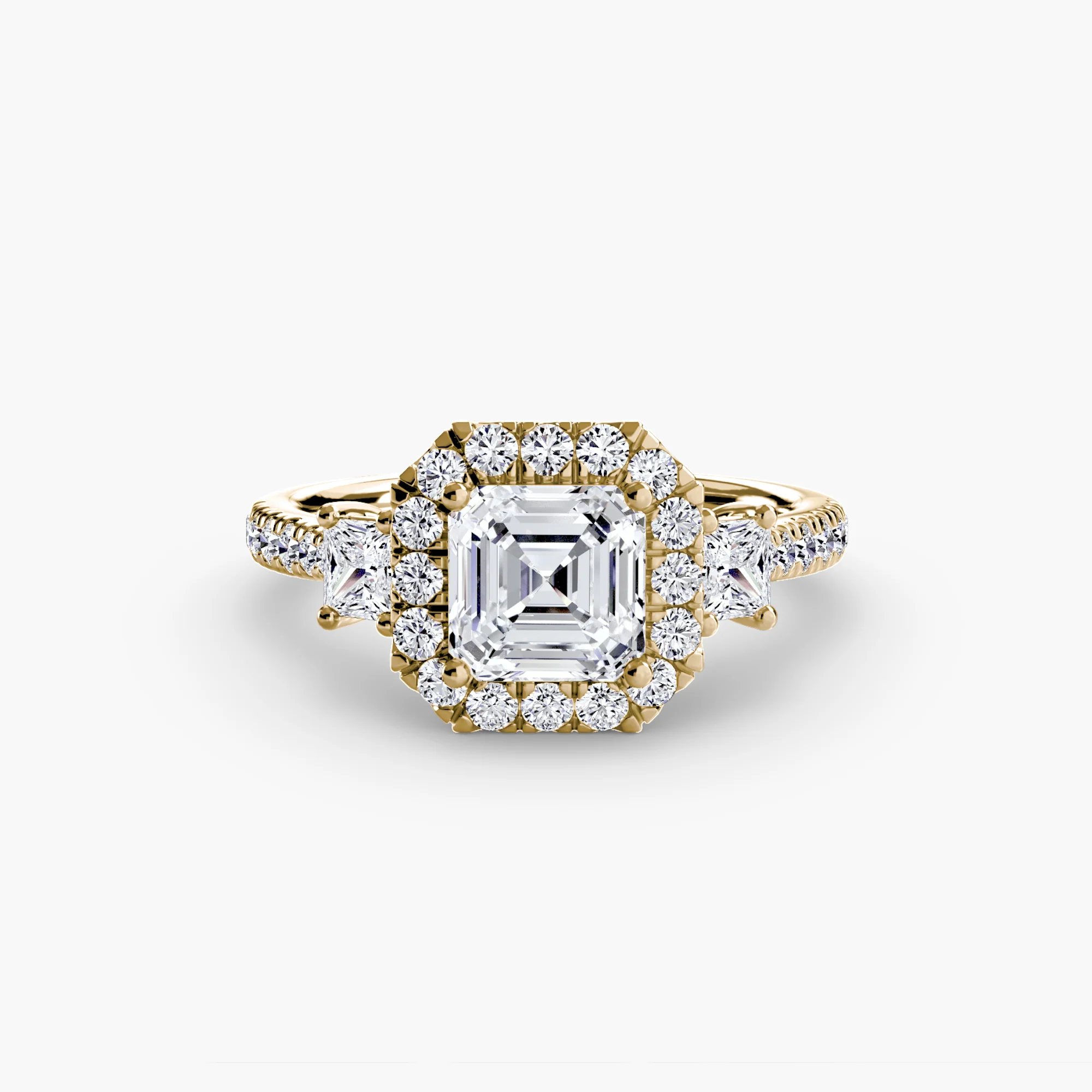Three-Stone Ring with Halo 2 - Image 50