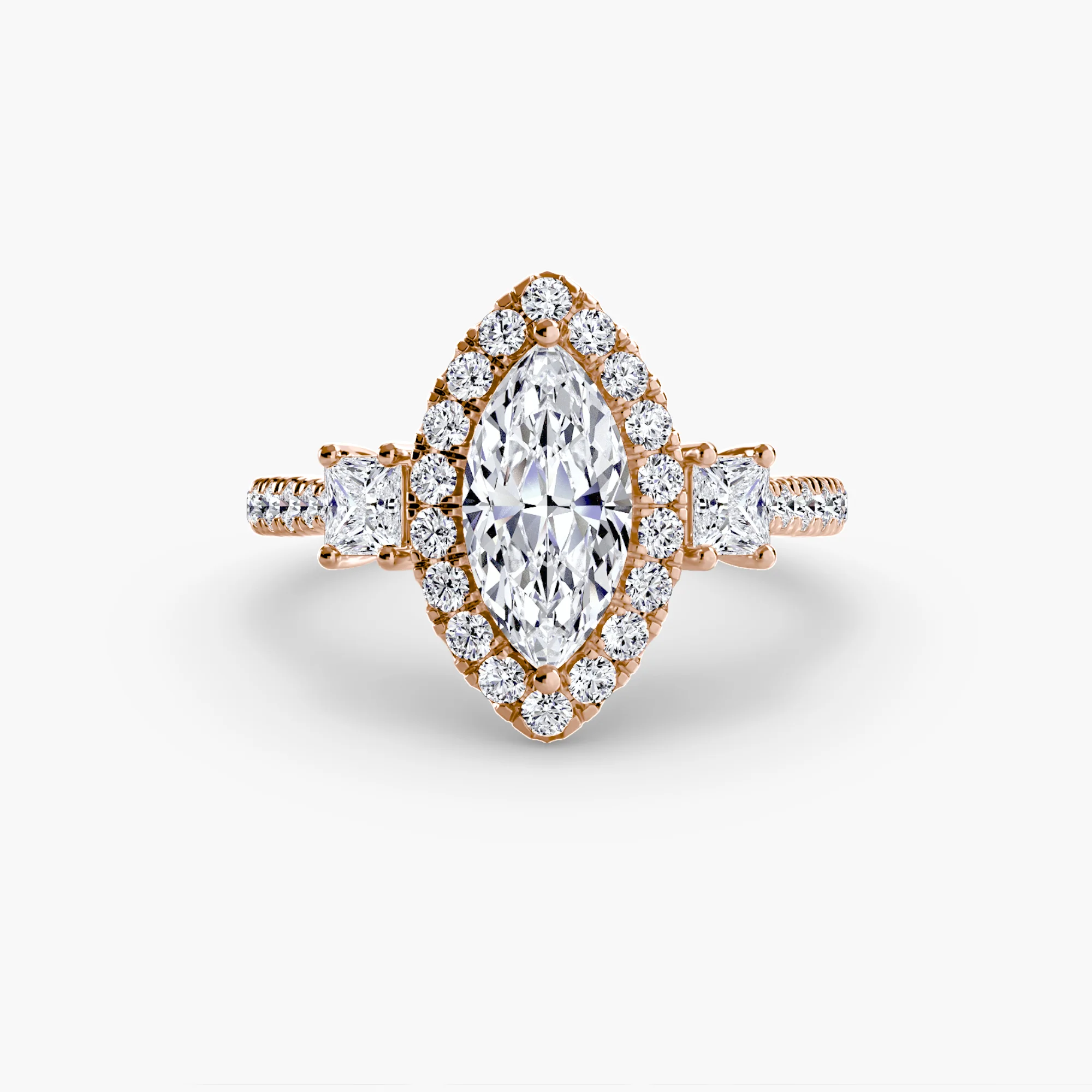 Three-Stone Ring with Halo 2 - Image 61