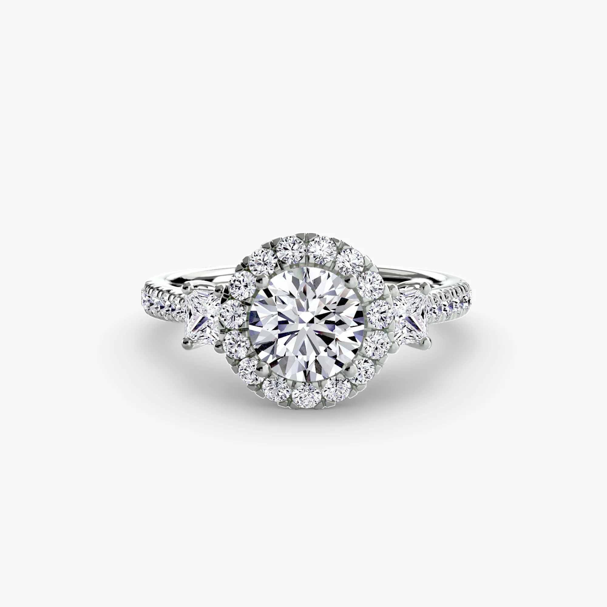 Three-Stone Ring with Halo 2 - Image 62