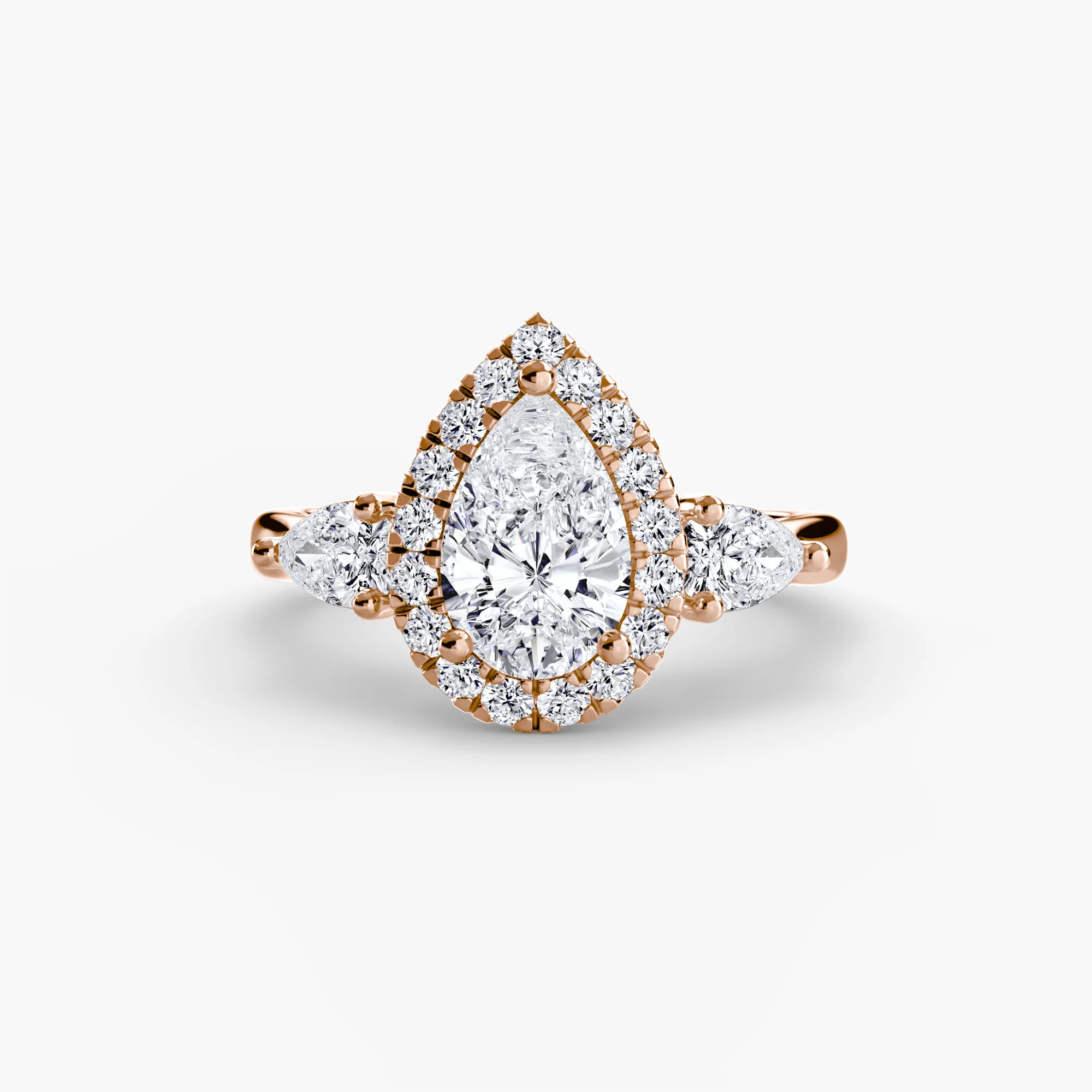 Three-Stone Ring with Halo - Image 4