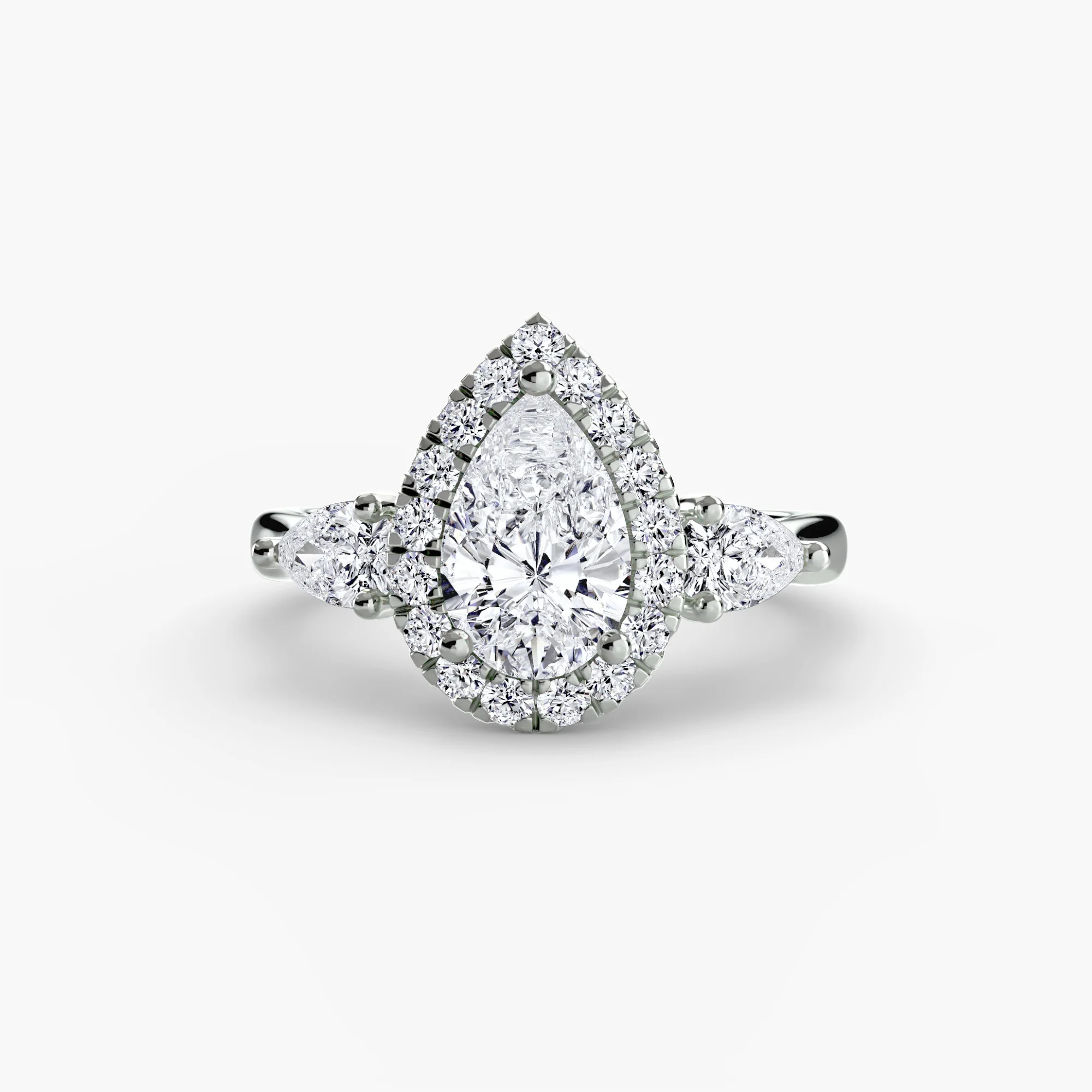 Three-Stone Ring with Halo - Image 5