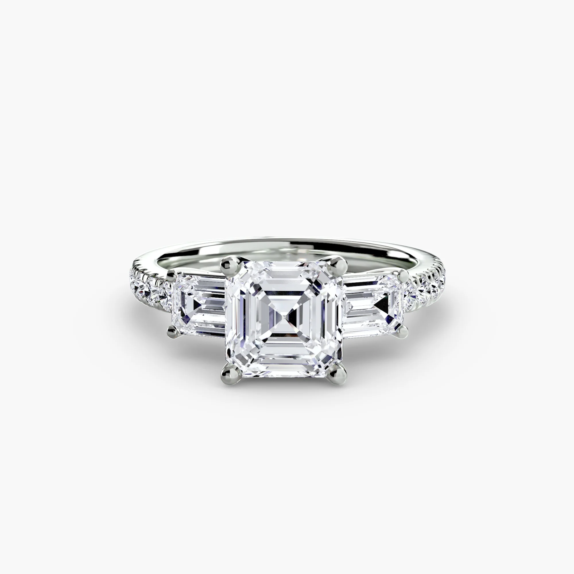 Three-Stone Ring with Pavé Band 4 - Image 10