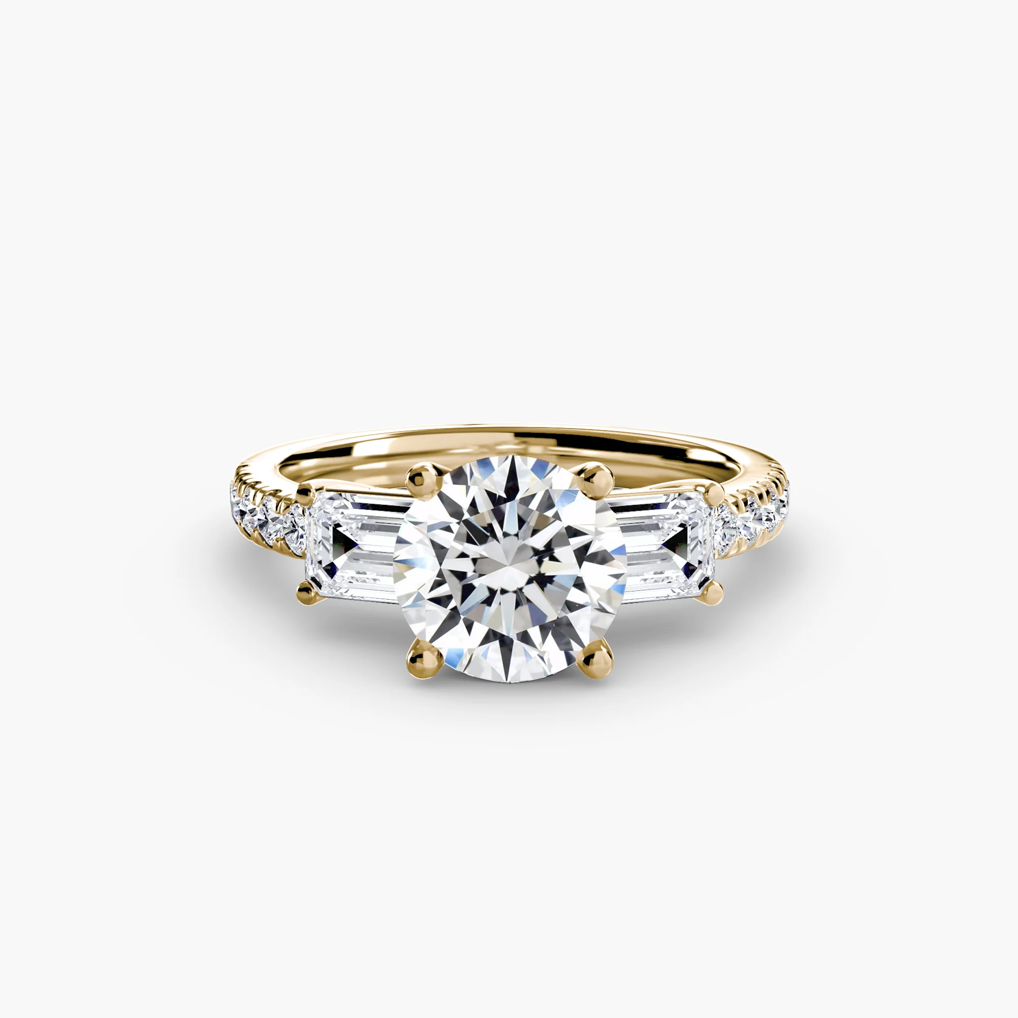 Three-Stone Ring with Pavé Band 4 - Image 11