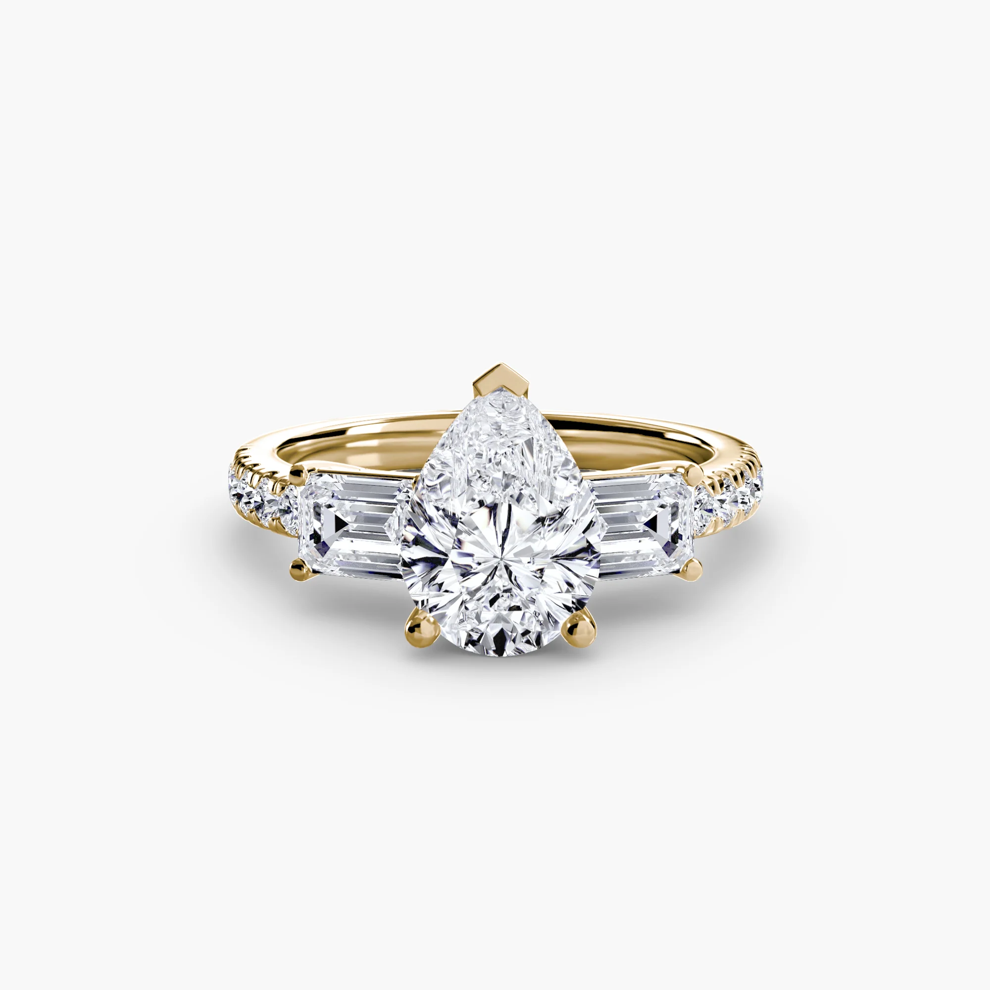 Three-Stone Ring with Pavé Band 4 - Image 15