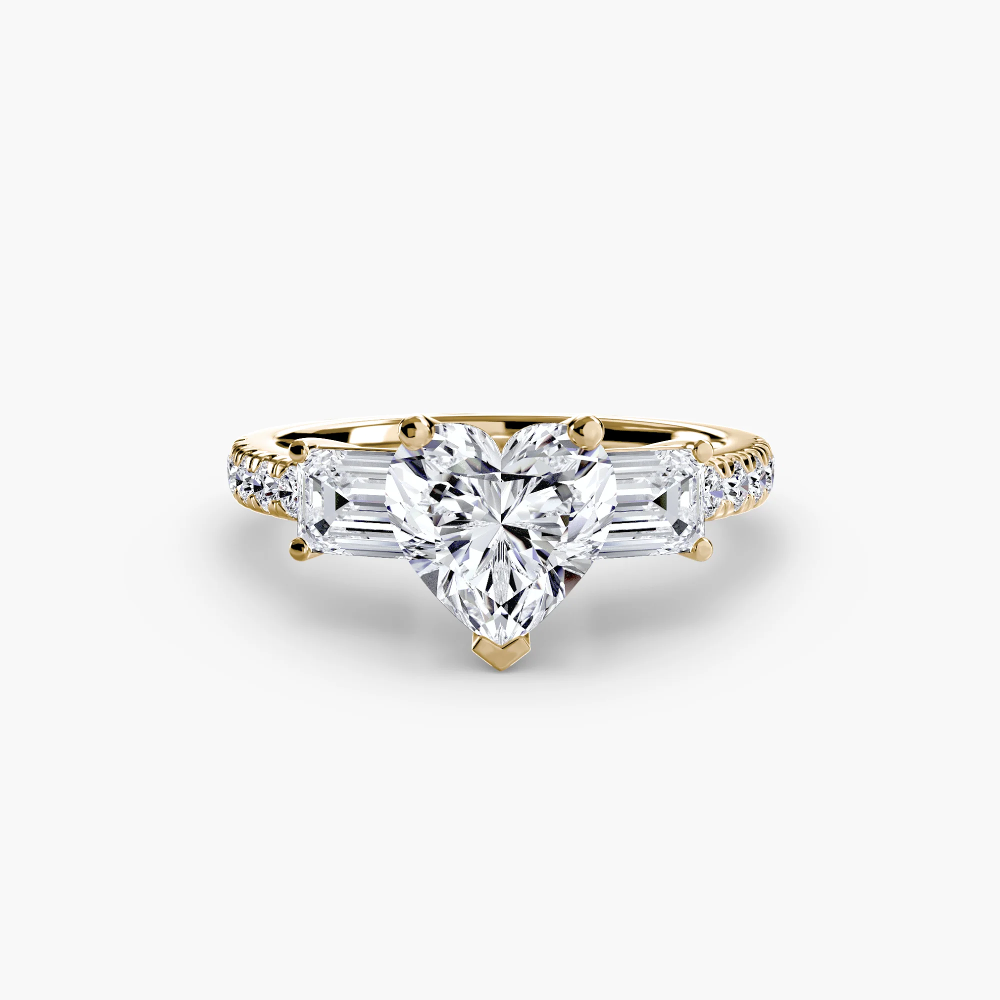 Three-Stone Ring with Pavé Band 4 - Image 17