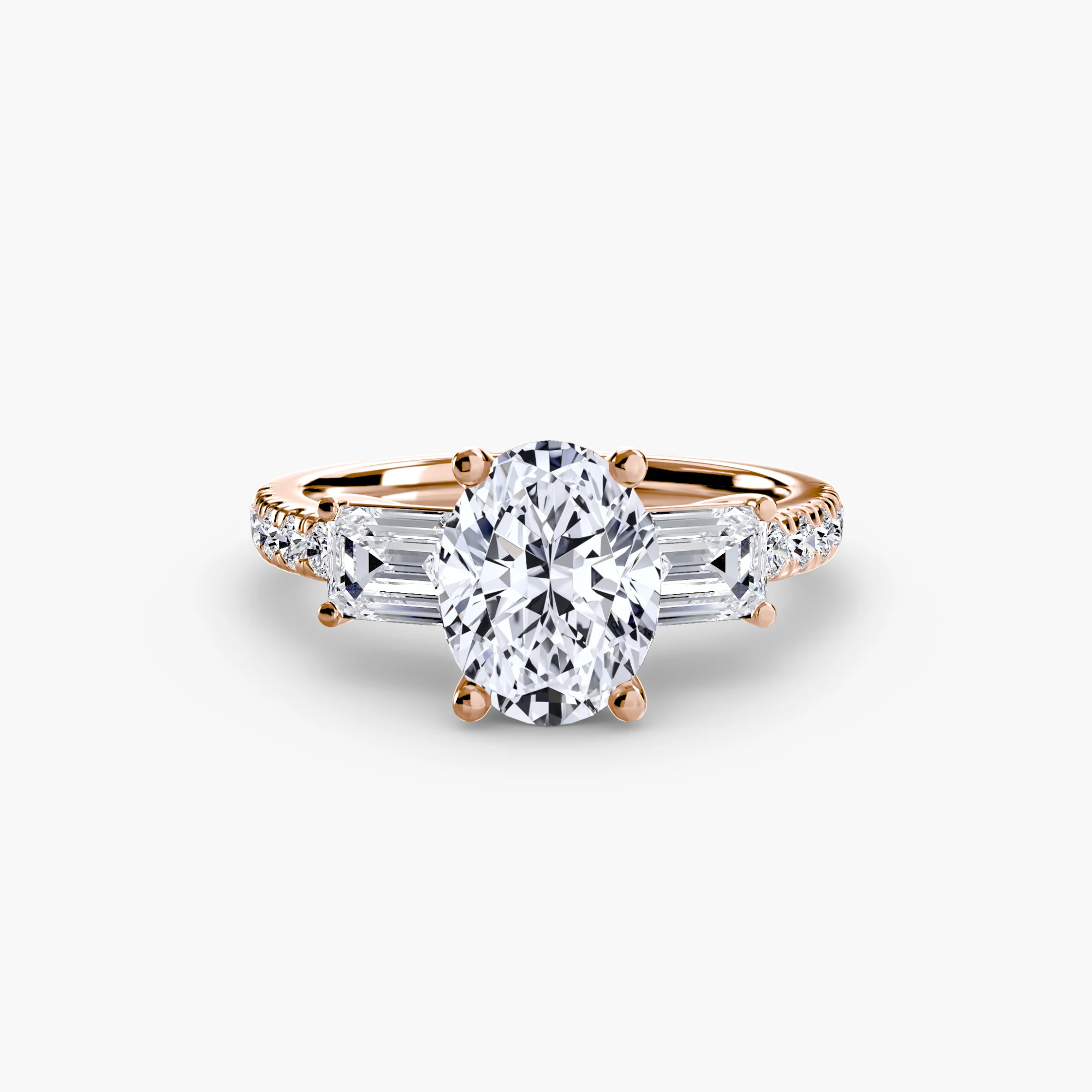 Three-Stone Ring with Pavé Band 4 - Image 24