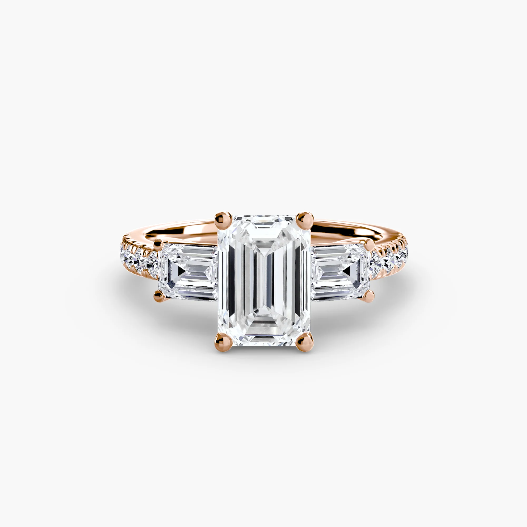 Three-Stone Ring with Pavé Band 4 - Image 26