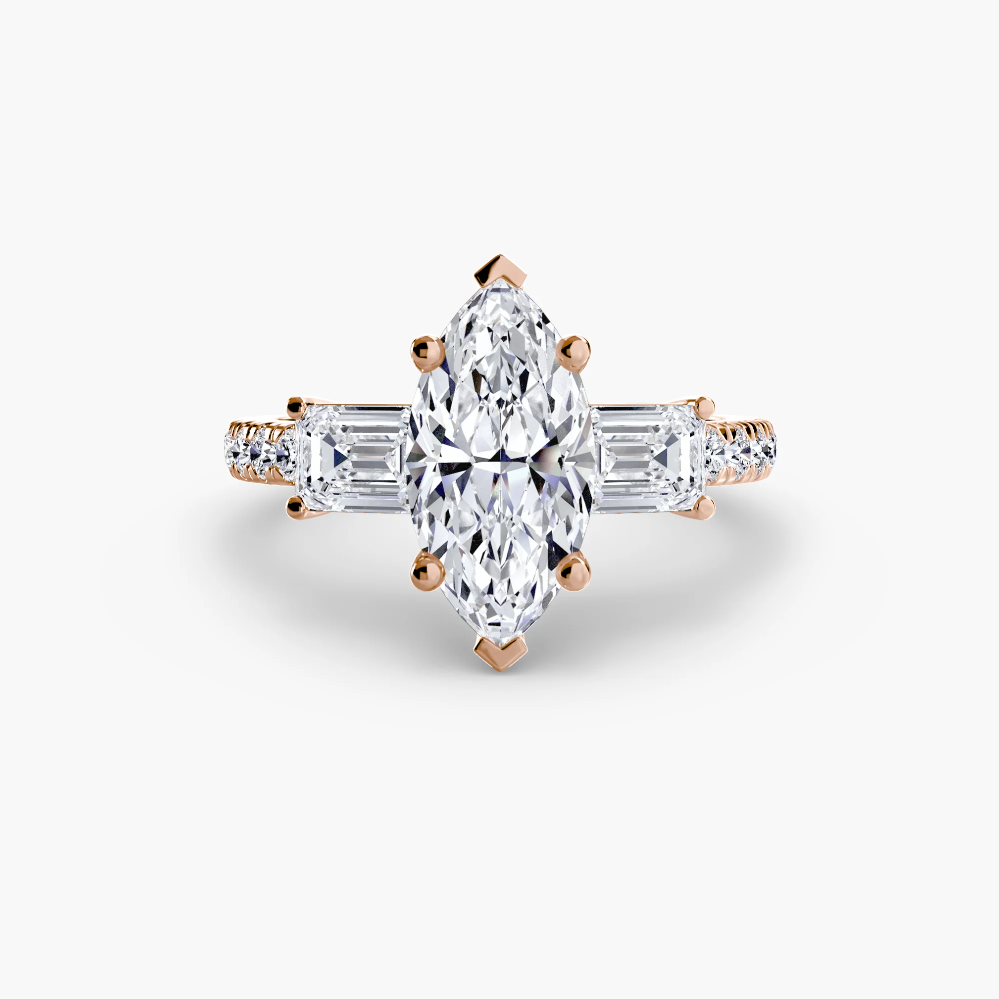 Three-Stone Ring with Pavé Band 4 - Image 30