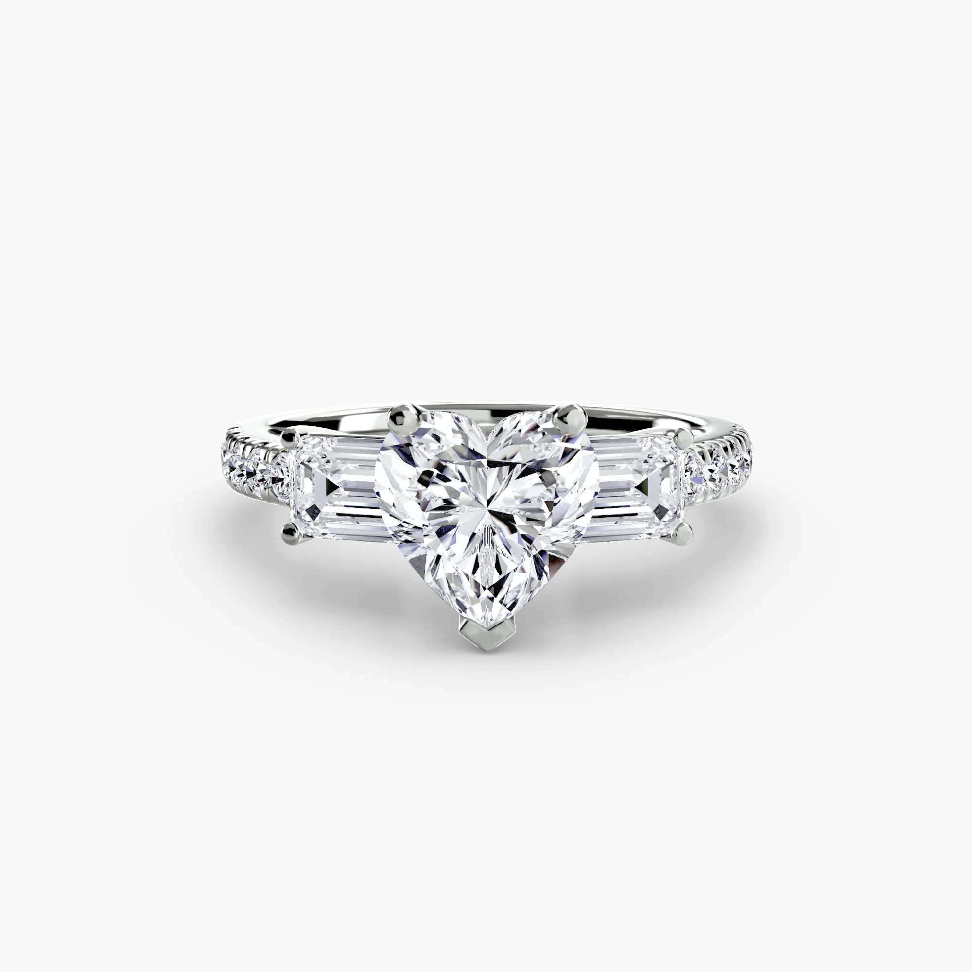 Three-Stone Ring with Pavé Band 4 - Image 37
