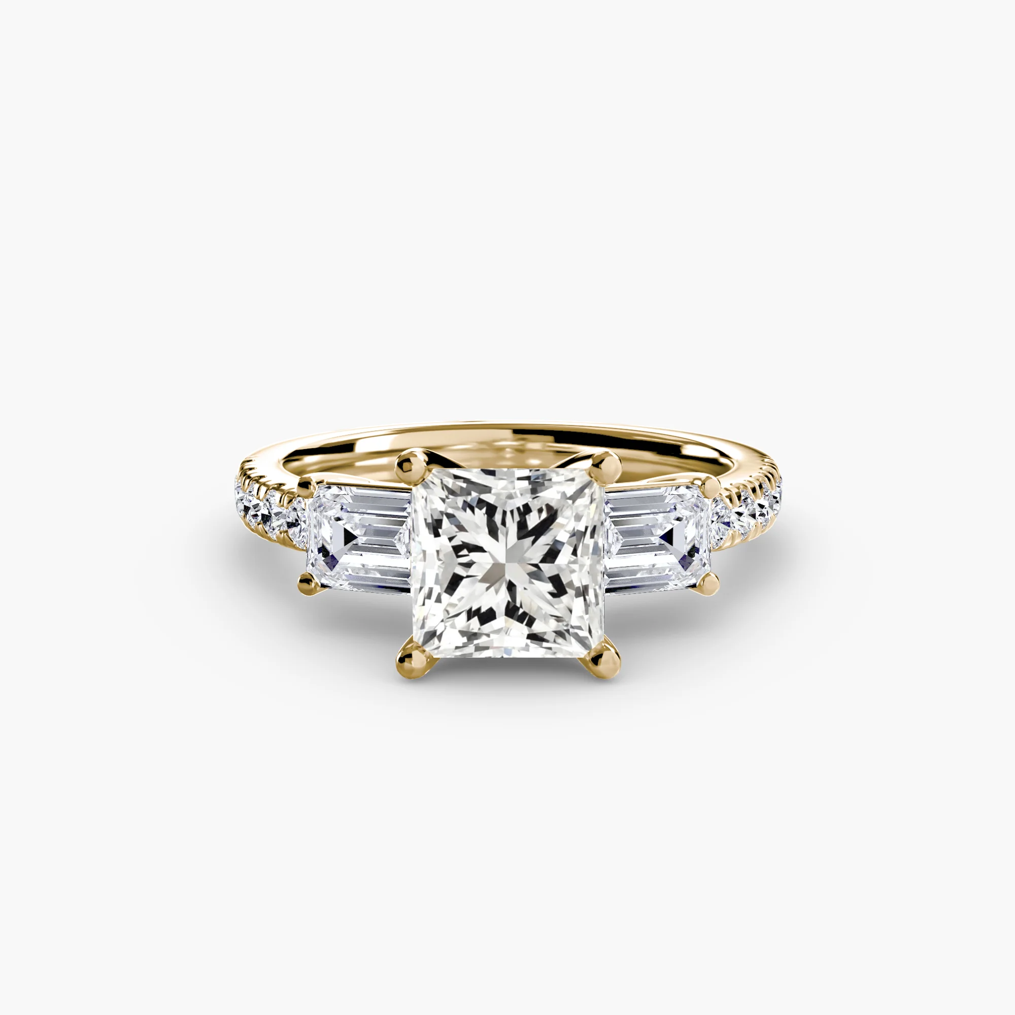 Three-Stone Ring with Pavé Band 4 - Image 41