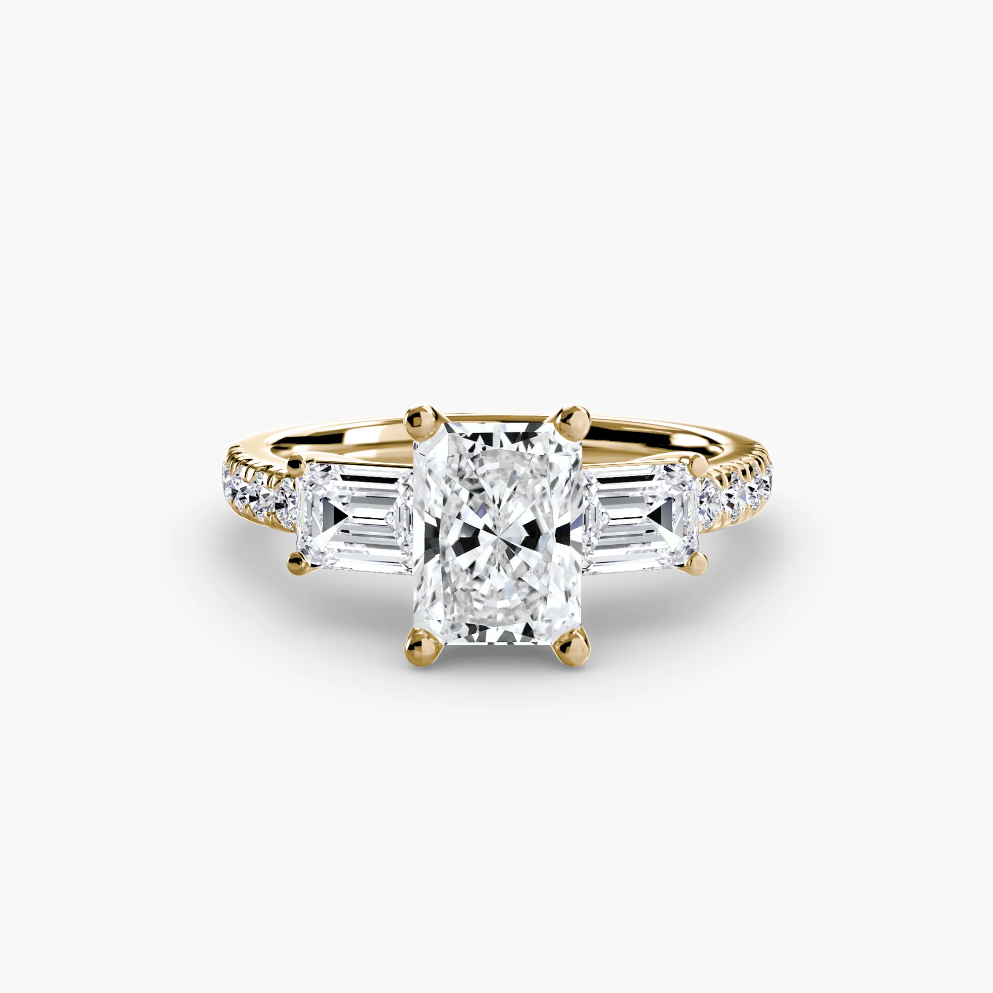 Three-Stone Ring with Pavé Band 4 - Image 47
