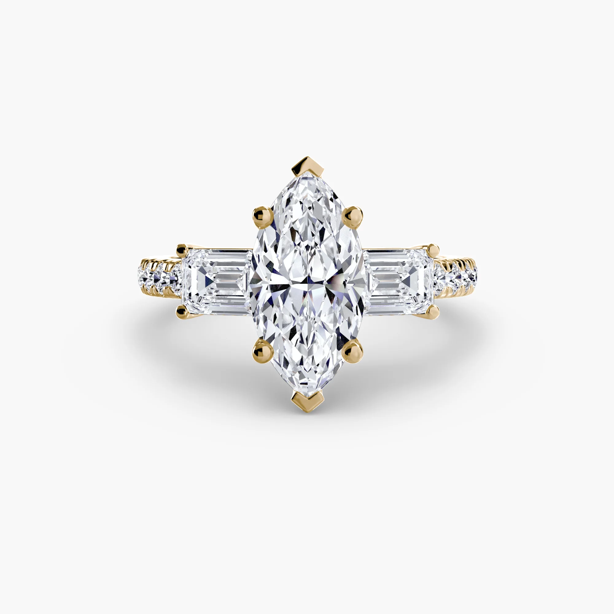 Three-Stone Ring with Pavé Band 4 - Image 49