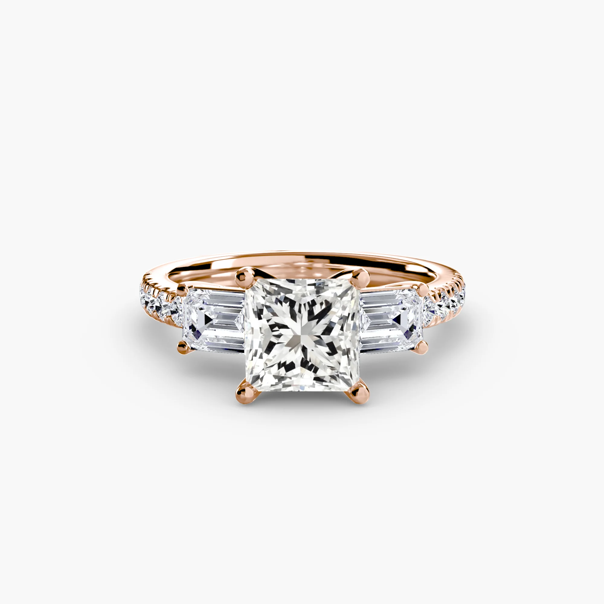 Three-Stone Ring with Pavé Band 4 - Image 51