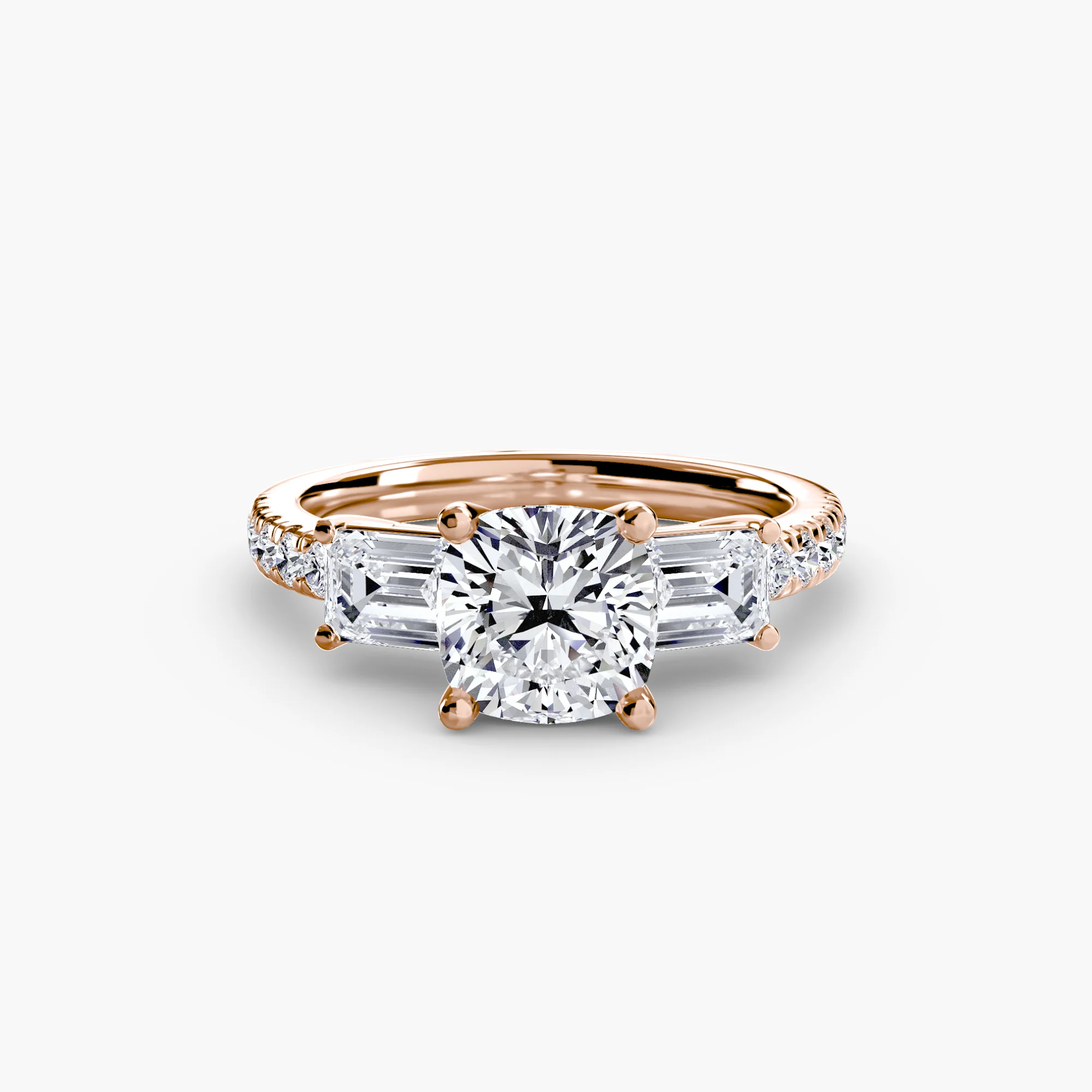 Three-Stone Ring with Pavé Band 4 - Image 52