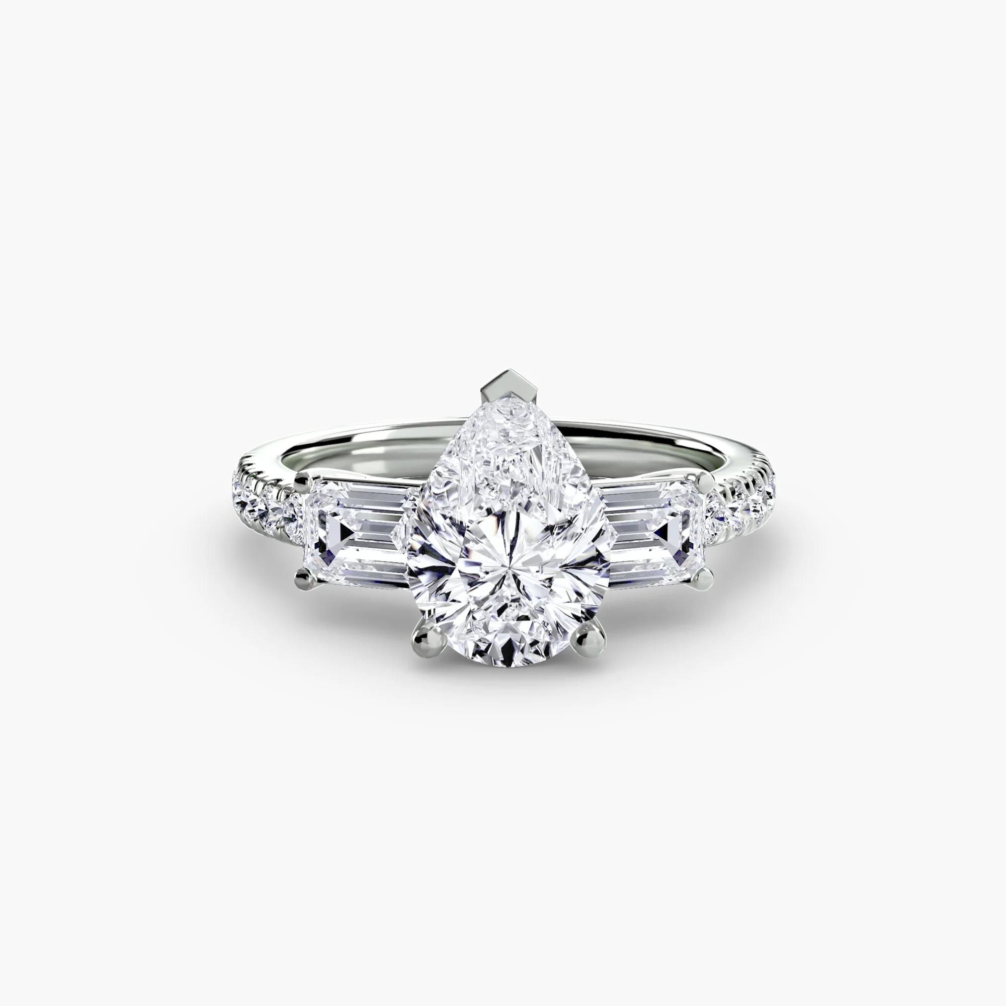 Three-Stone Ring with Pavé Band 4 - Image 6