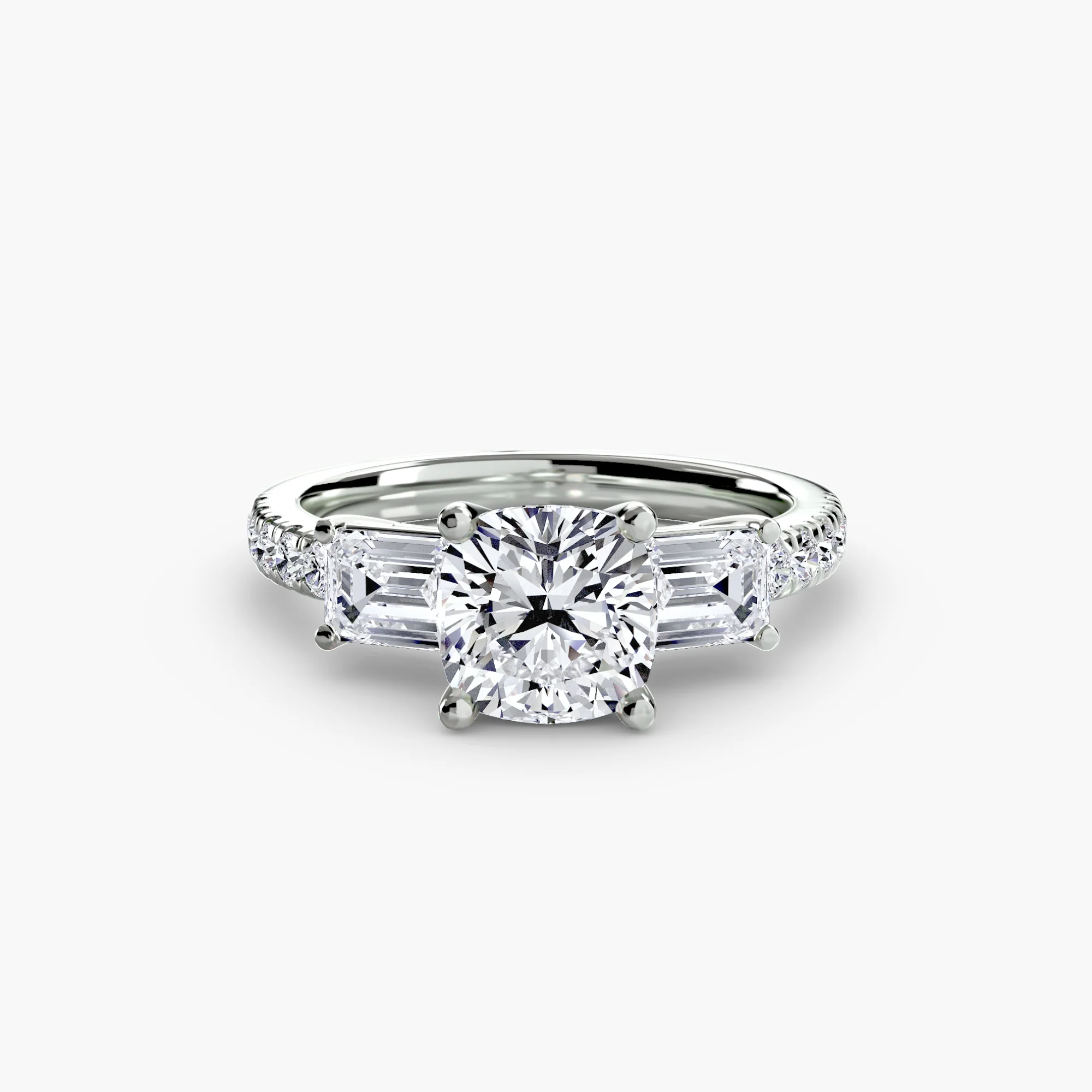 Three-Stone Ring with Pavé Band 4 - Image 62