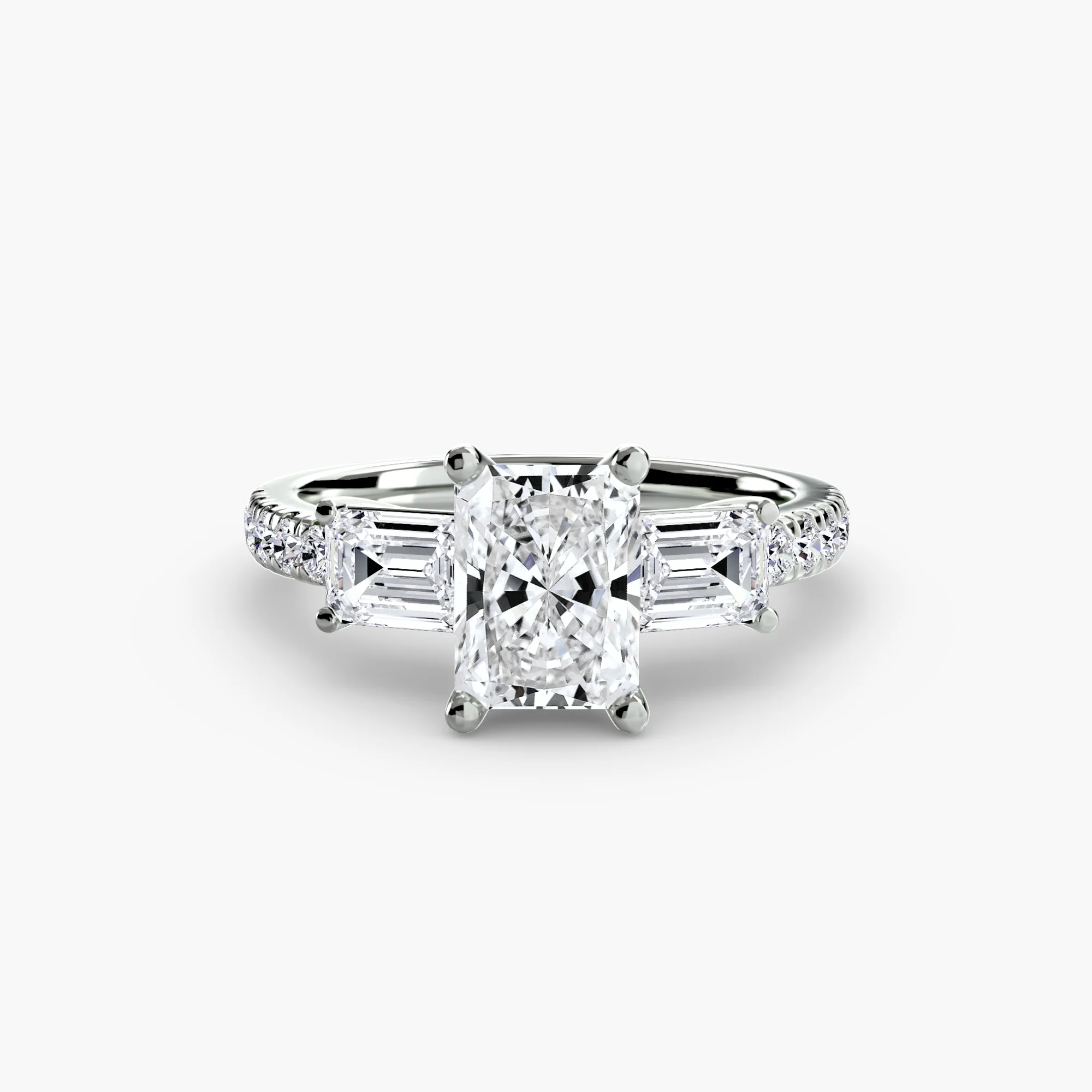 Three-Stone Ring with Pavé Band 4 - Image 67