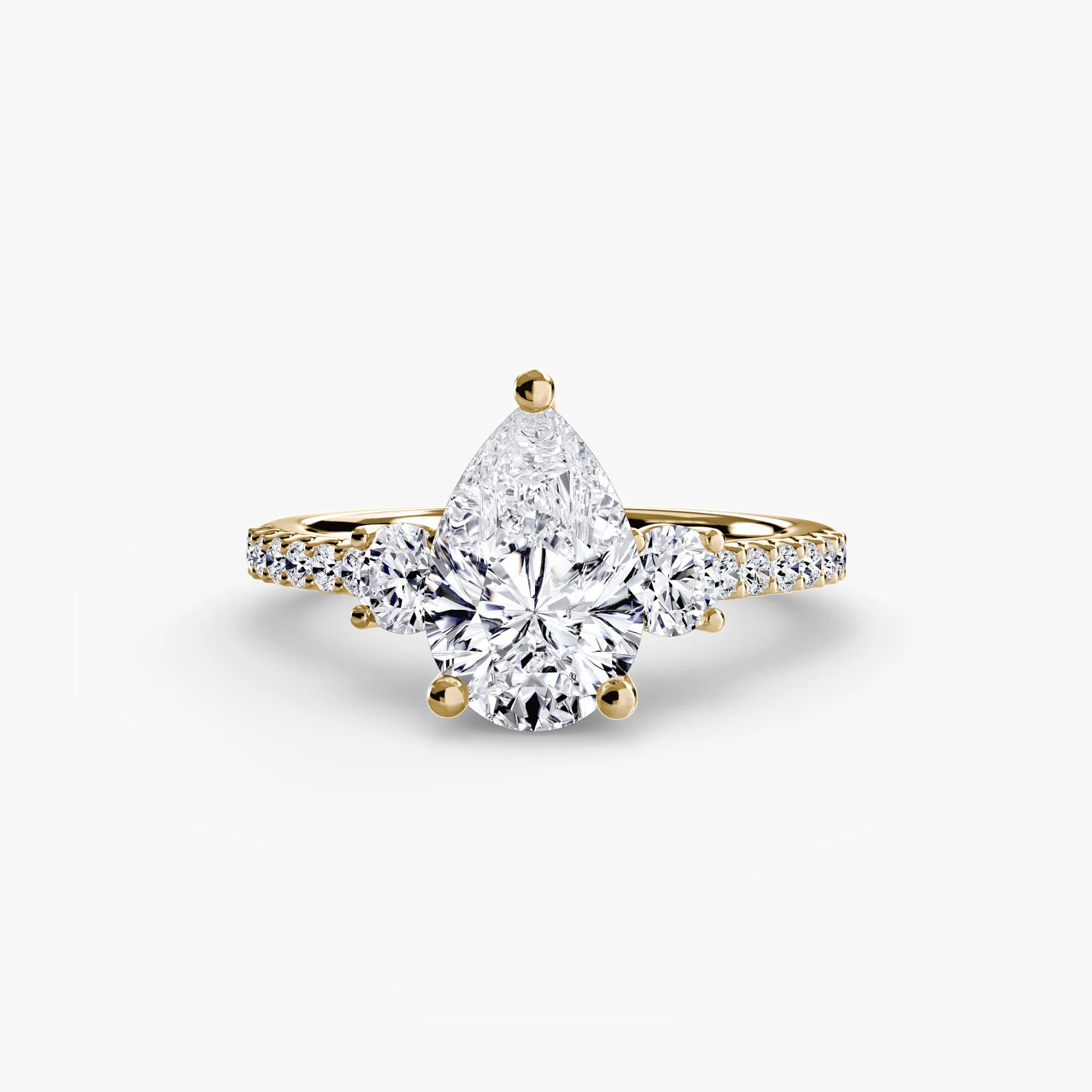 Three-Stone Ring with Pavé Band 5 - Image 6