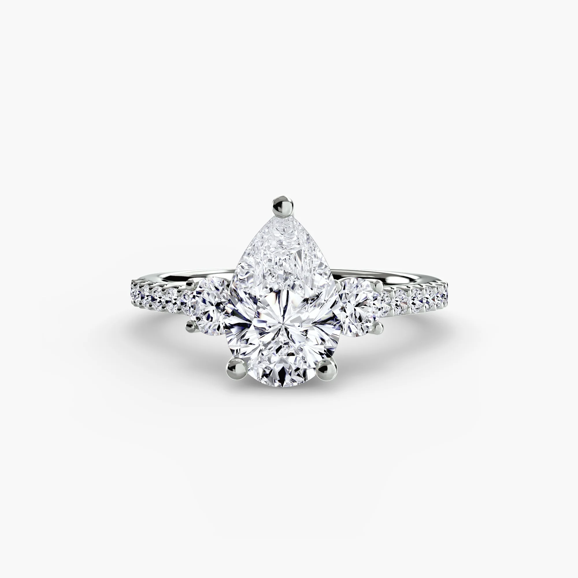 Three-Stone Ring with Pavé Band 5 - Image 8