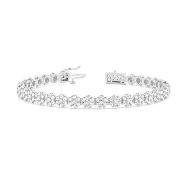 WF 14KT WHITE GOLD LAB GROWN TENNIS BRACELET