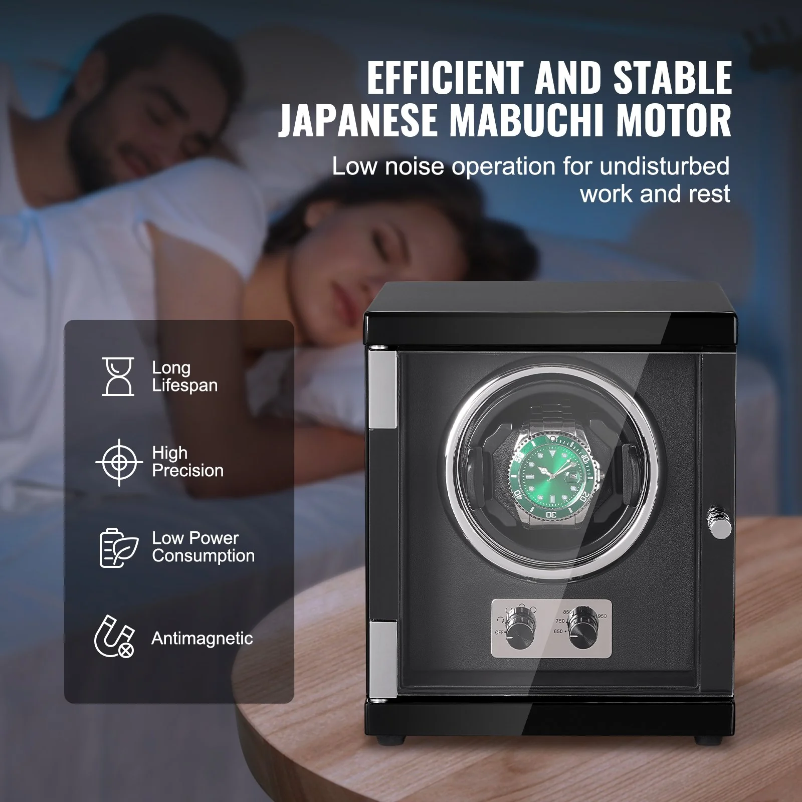 Watchfinder Single Watch Winder — Japanese Mabuchi Motor - Image 4