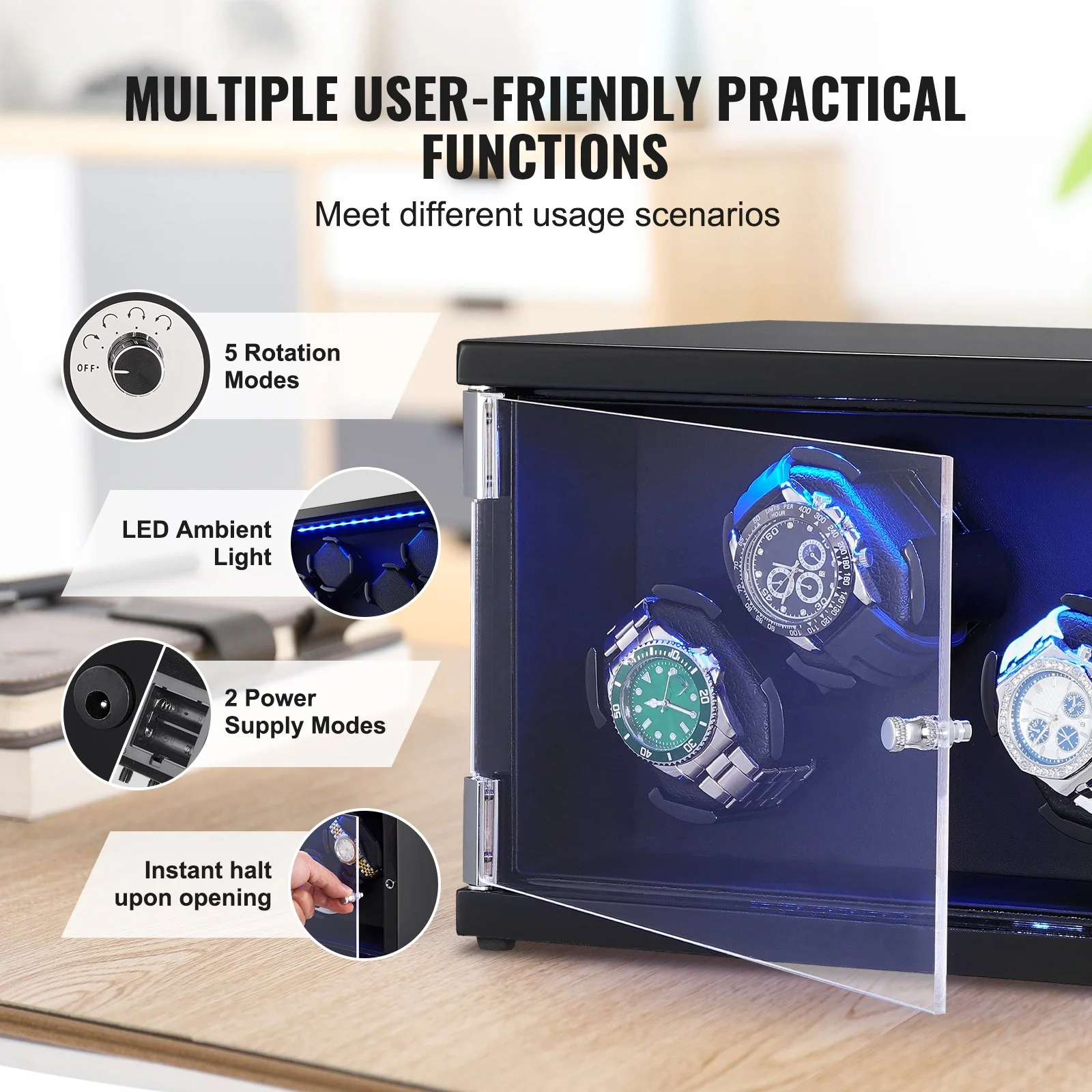 Watchfinder Quad 4-Watch Winder — Japanese Mabuchi Motors - Image 5
