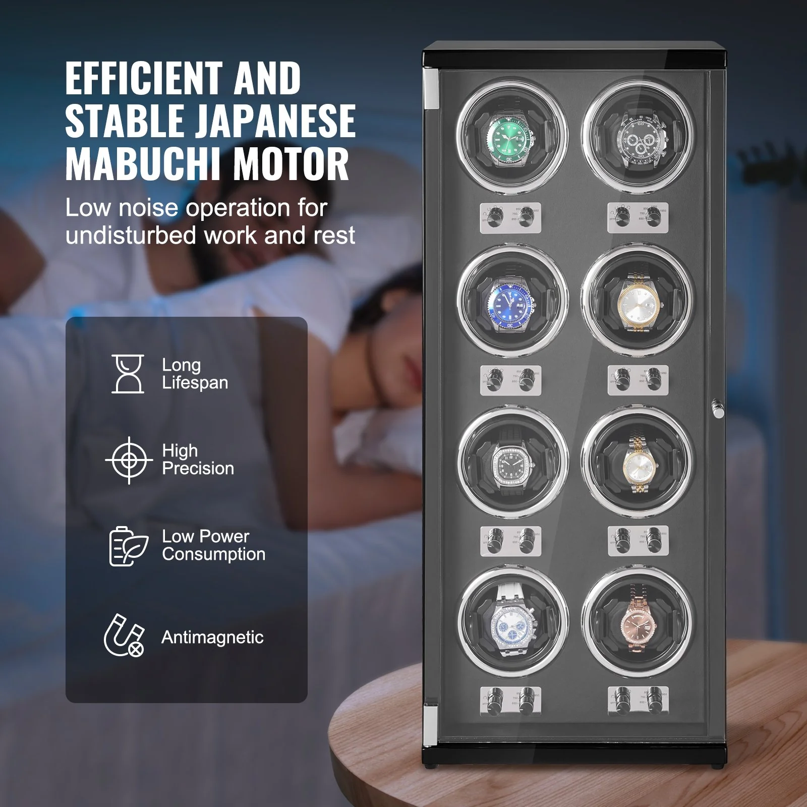 Watchfinder Collector's 8-Watch Winder — Japanese Mabuchi Motors - Image 4