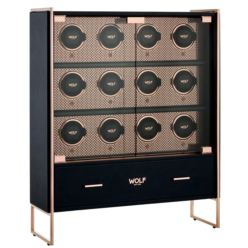 WOLF Powder Coat 12 Piece Watch Winder Cabinet | Copper - Image 2