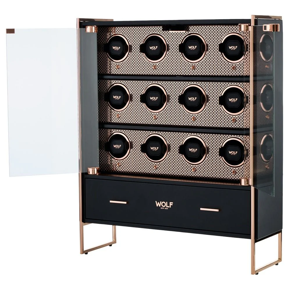 WOLF Powder Coat 12 Piece Watch Winder Cabinet | Copper - Image 3